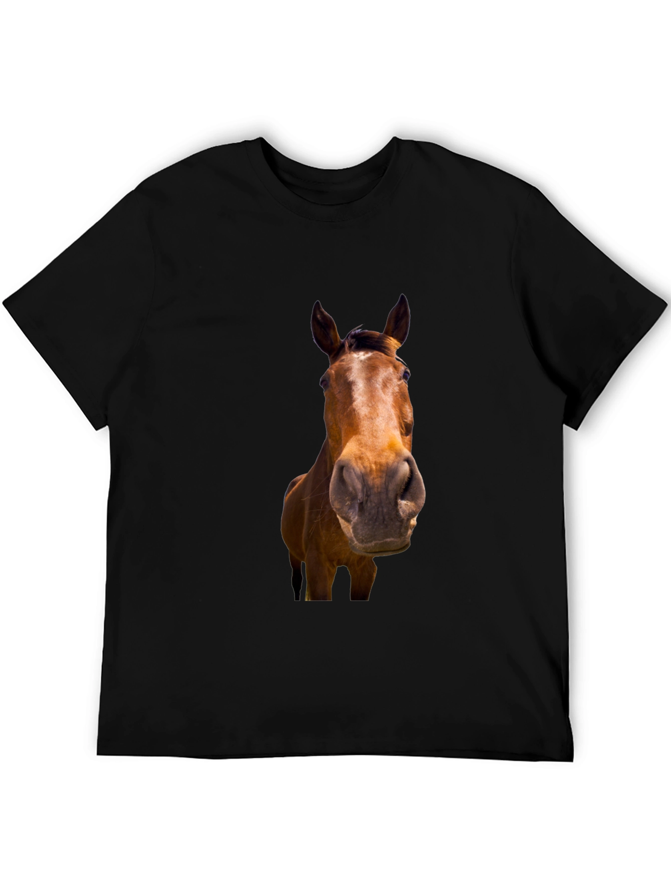 Black Horse Graphic T-Shirt for Men