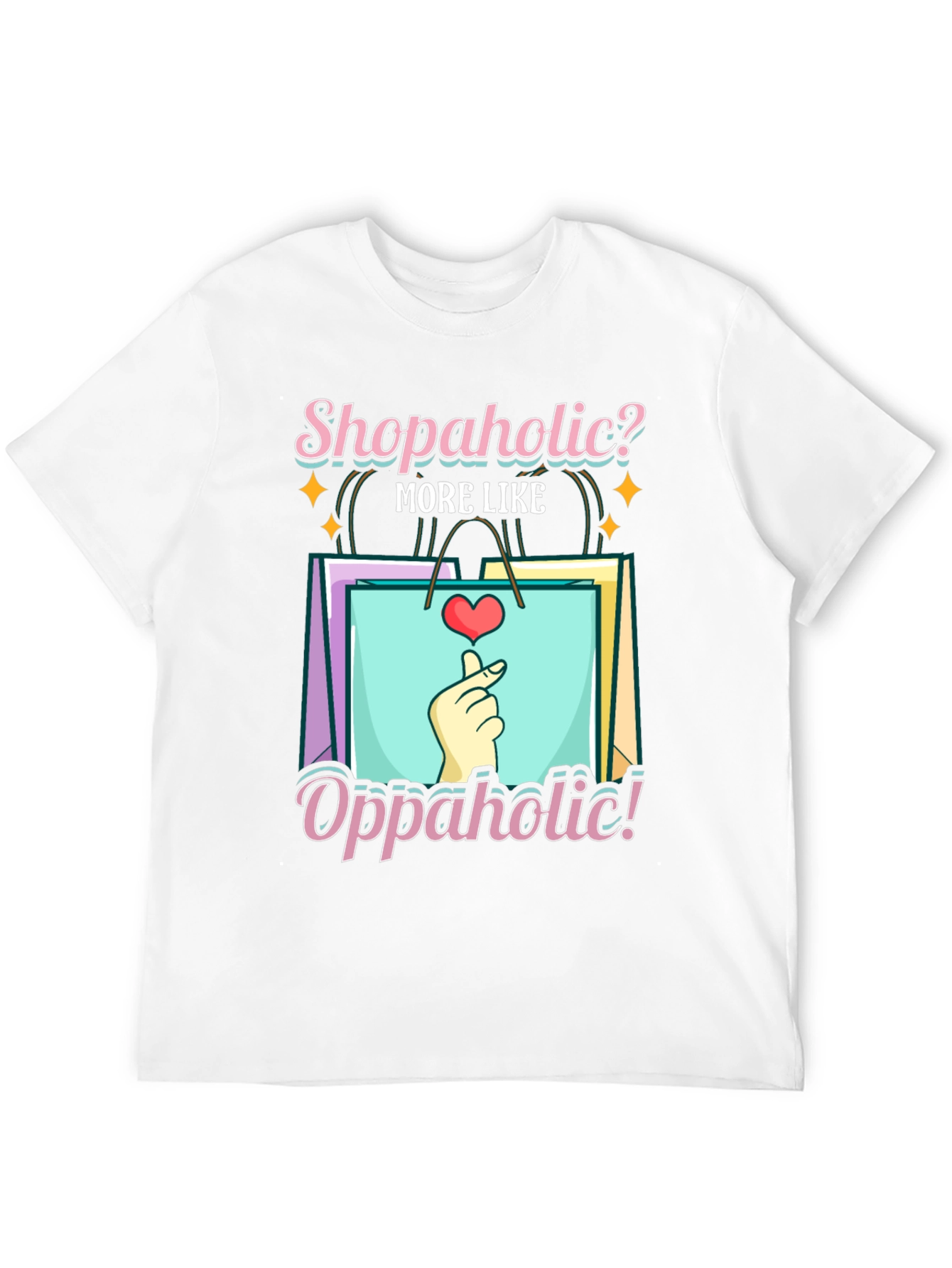 Shopaholic? Oppaholic! Black Graphic Tee