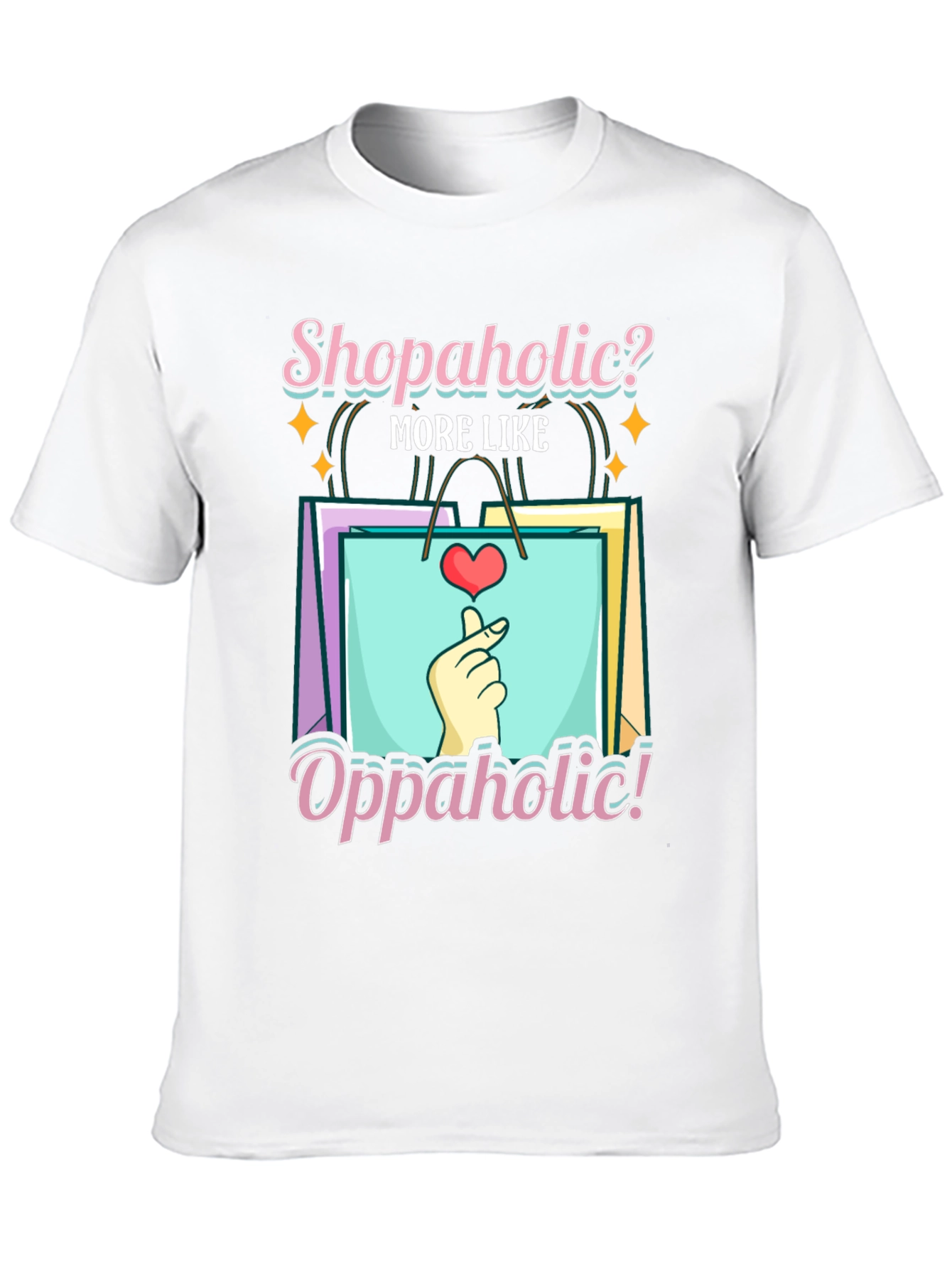 Shopaholic? Oppaholic! Black Graphic Tee