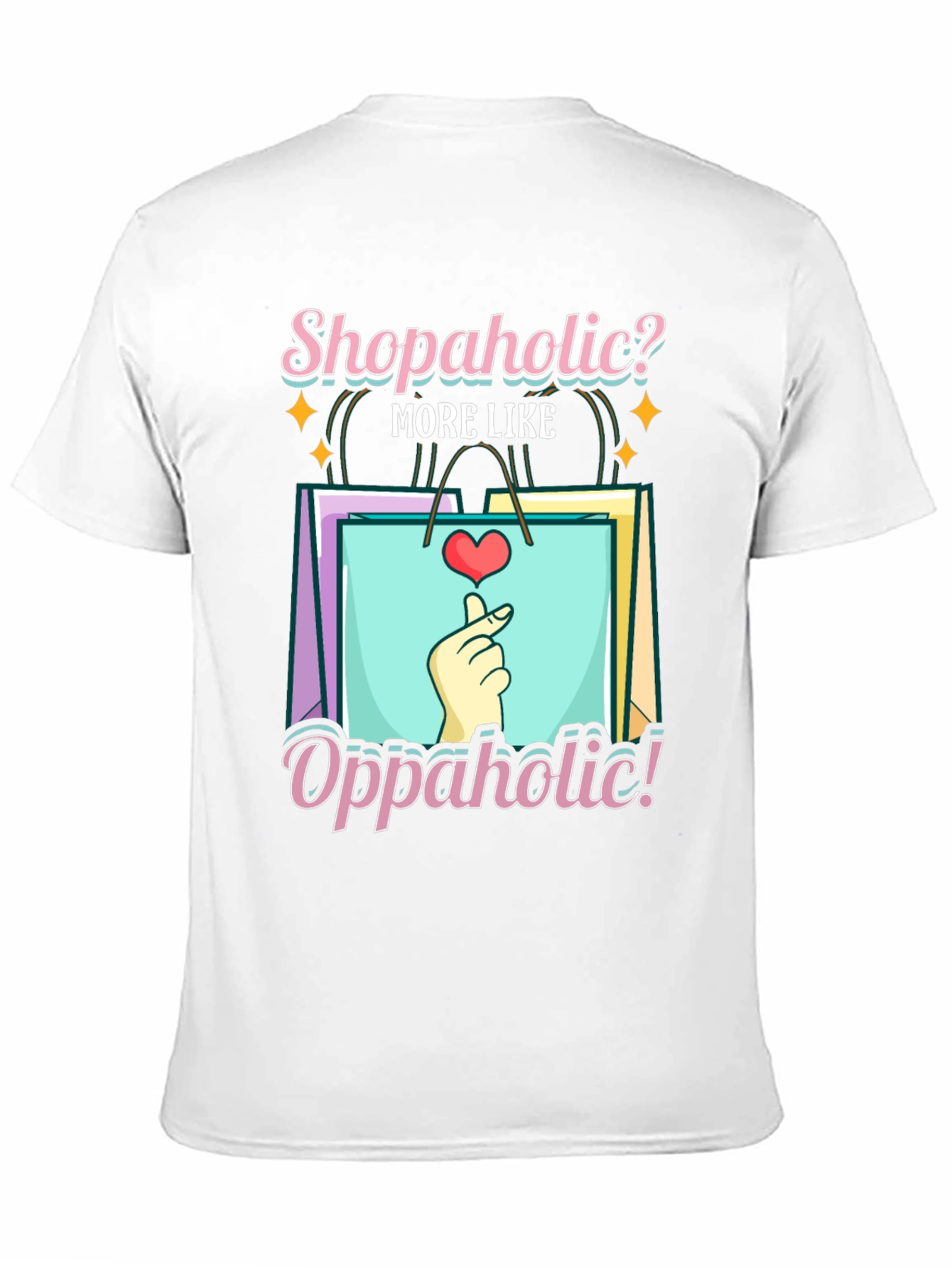 Shopaholic? Oppaholic! Black Graphic Tee
