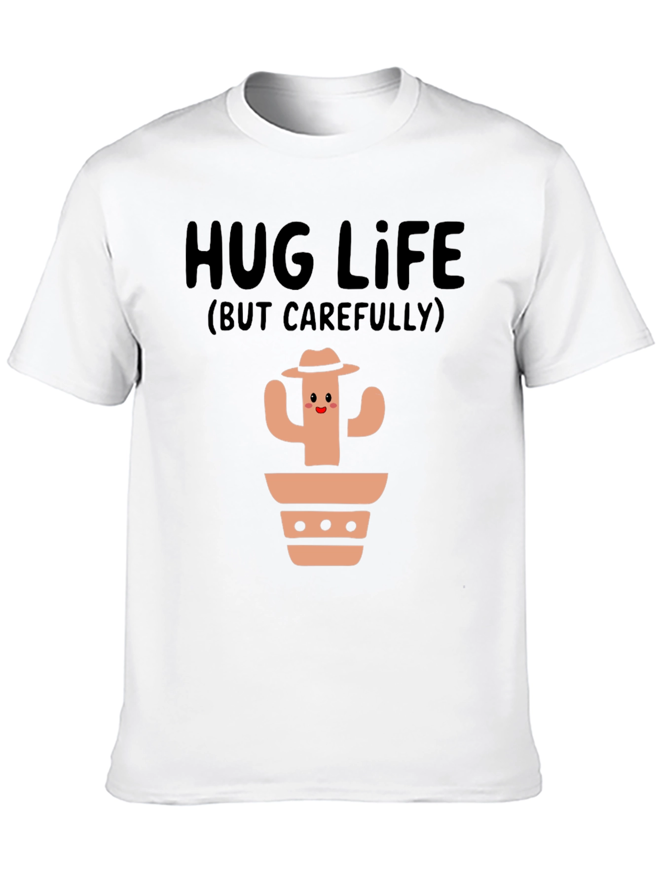 Hug Life Cactus Graphic T-Shirt - Black Cotton Tee