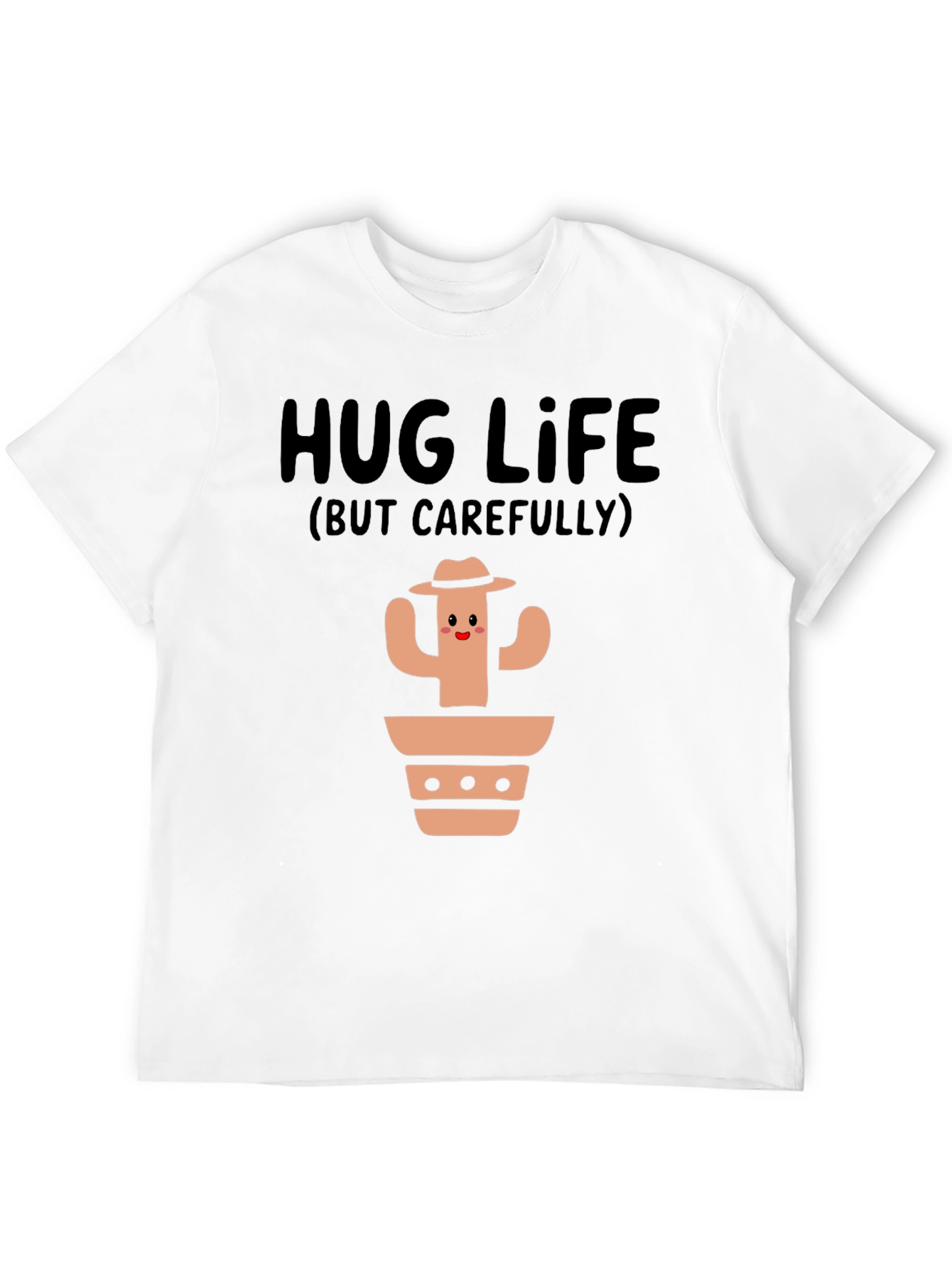 Hug Life Cactus Graphic T-Shirt - Black Cotton Tee