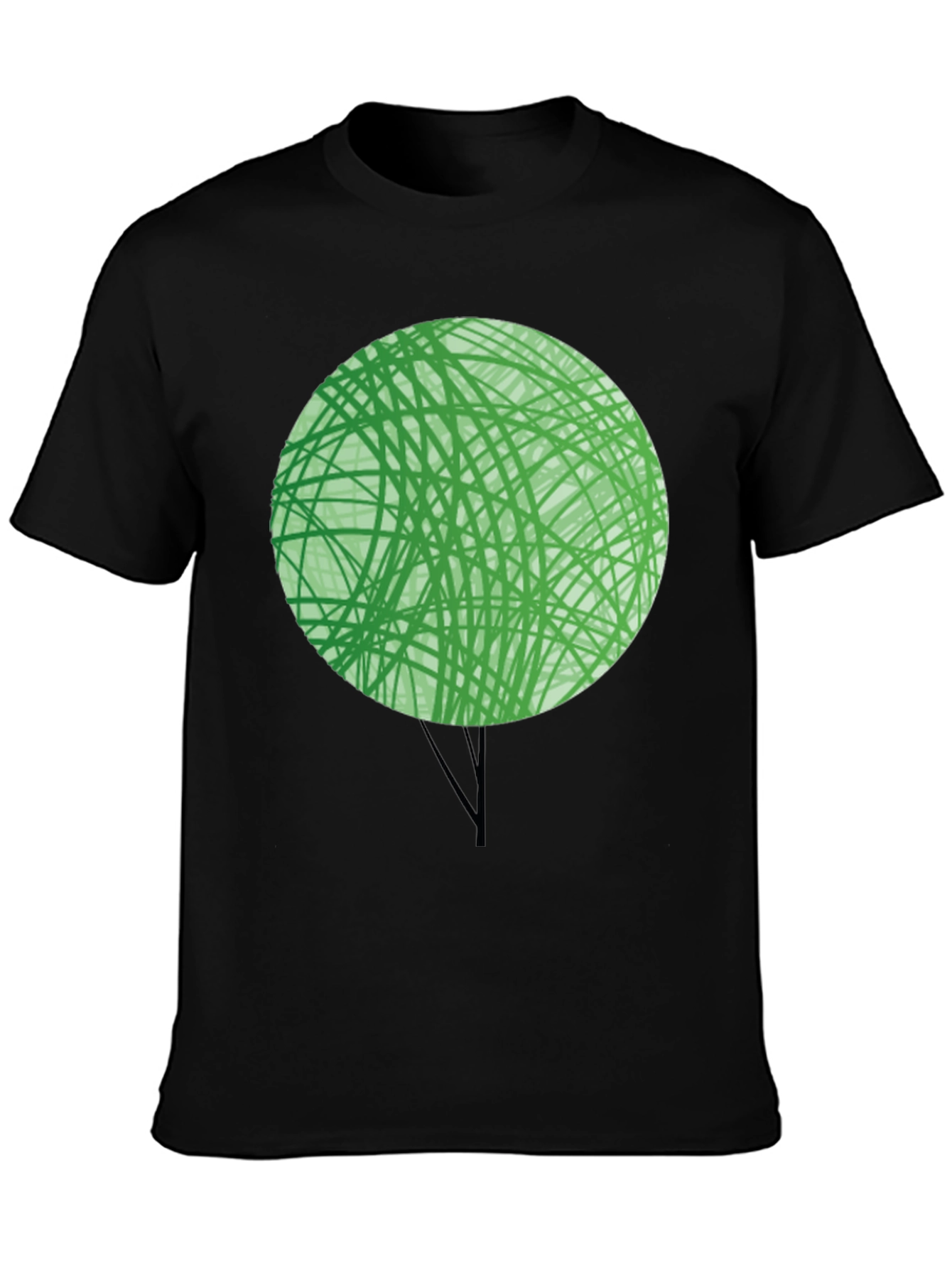 Abstract Green Tree Graphic T-Shirt - Modern Design