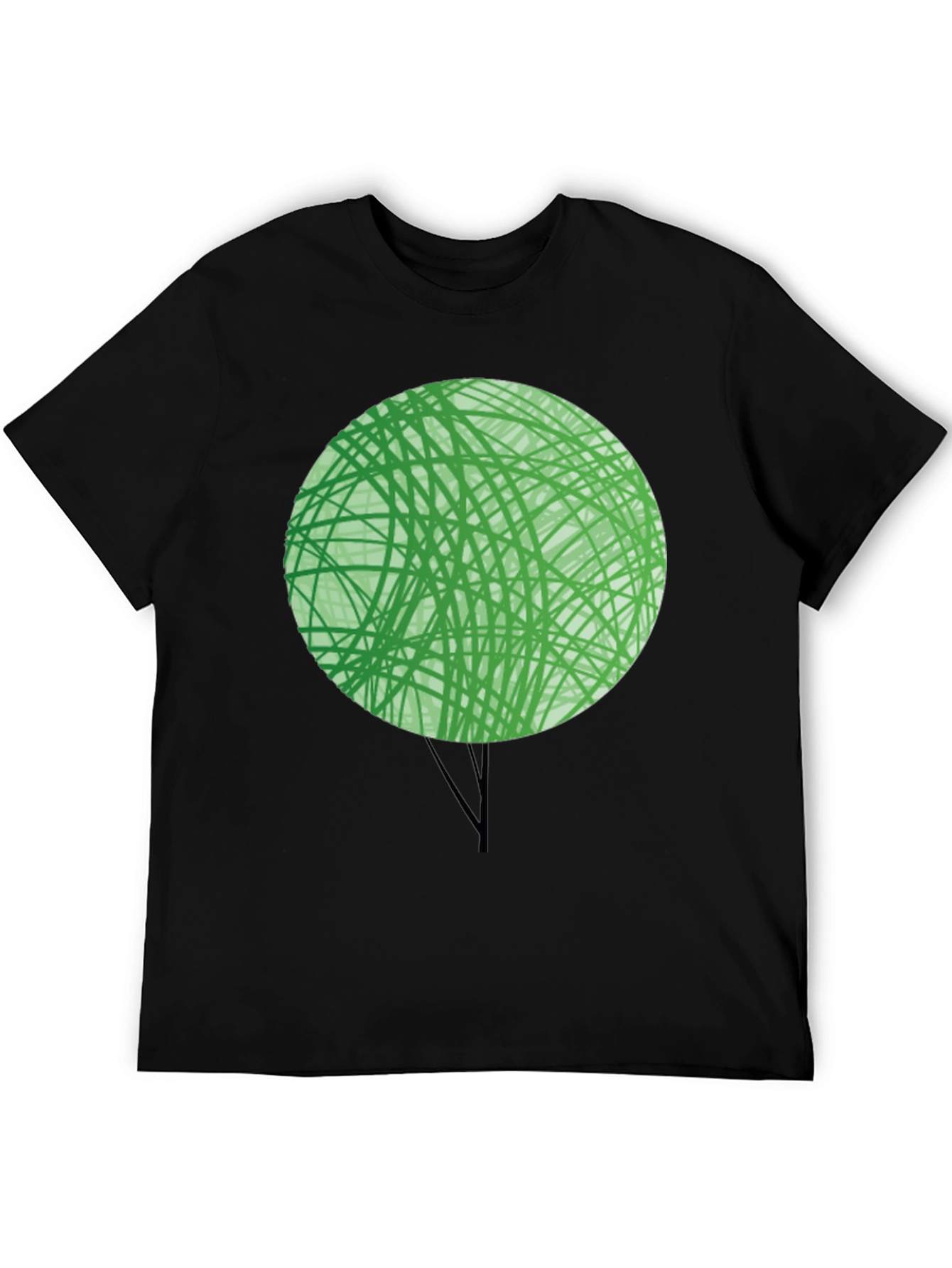 Abstract Green Tree Graphic T-Shirt - Modern Design