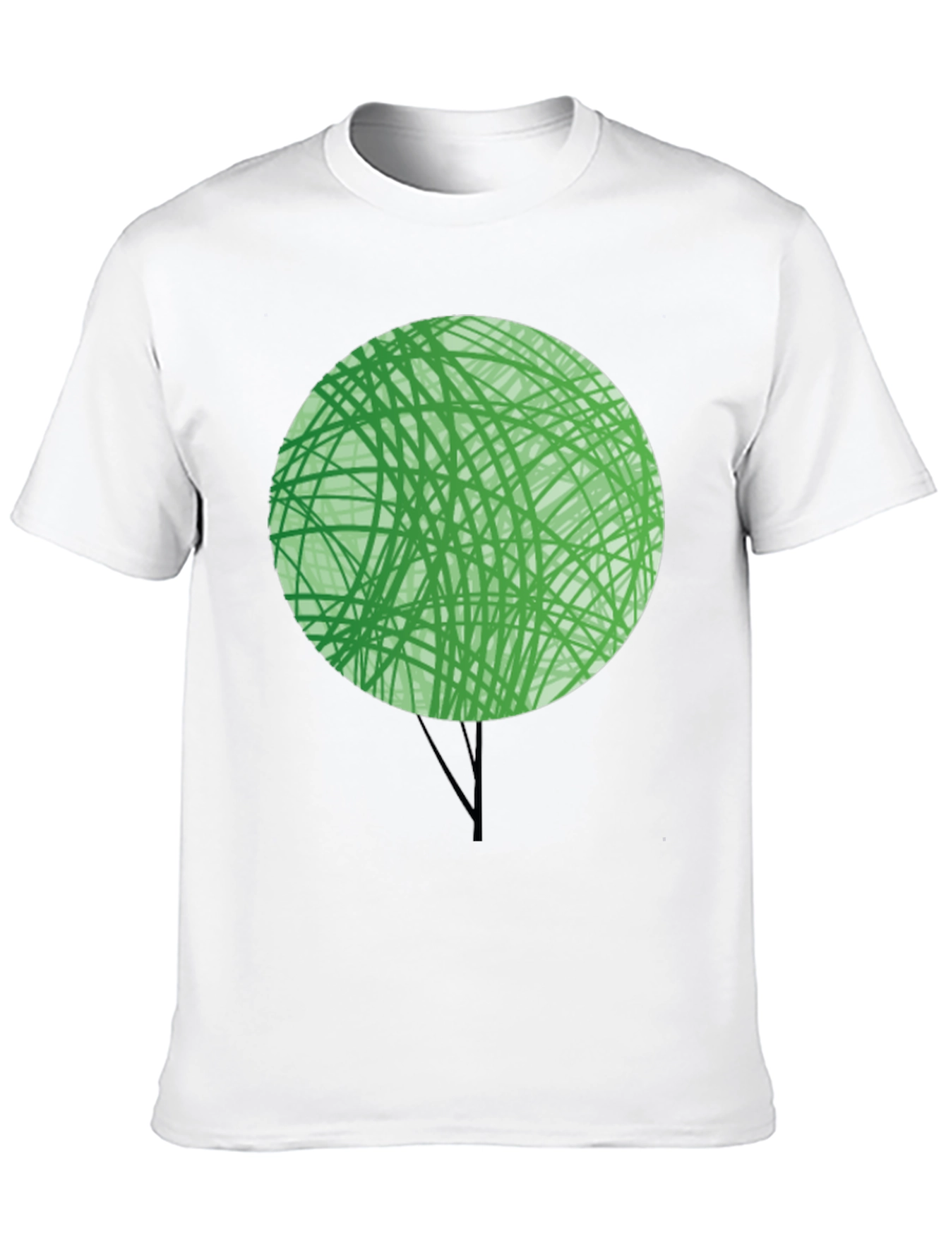 Abstract Green Tree Graphic T-Shirt - Modern Design