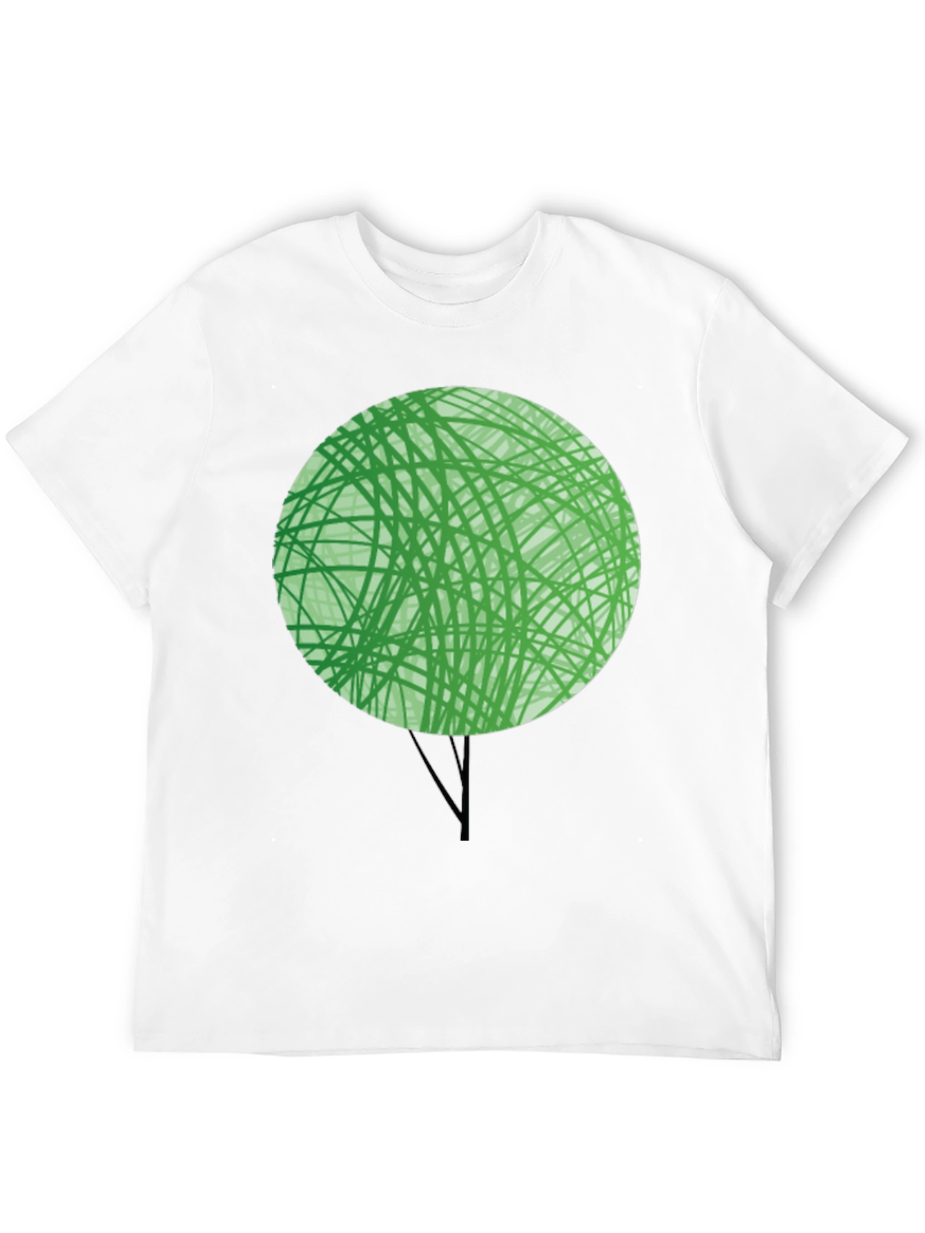 Abstract Green Tree Graphic T-Shirt - Modern Design