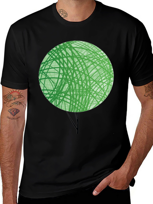Abstract Green Tree Graphic T-Shirt - Modern Design