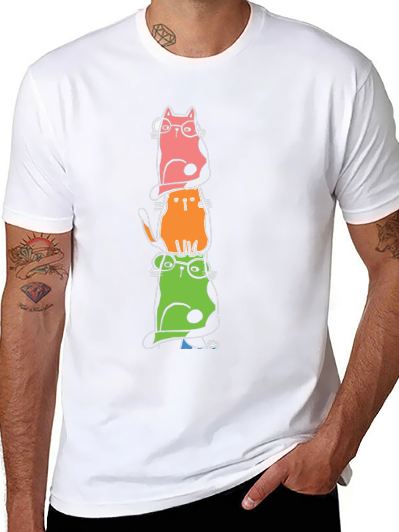 Stacked Cats Graphic Tee