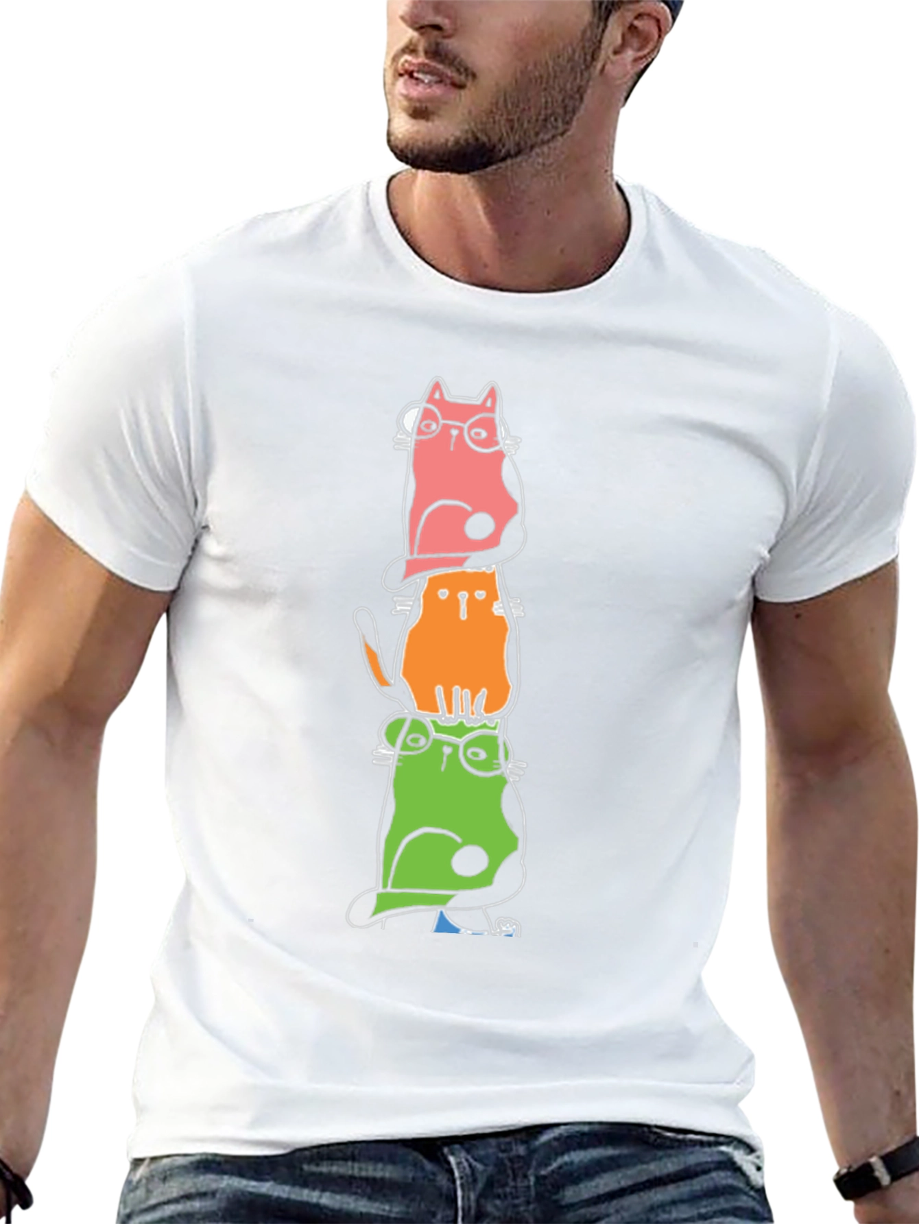Stacked Cats Graphic Tee
