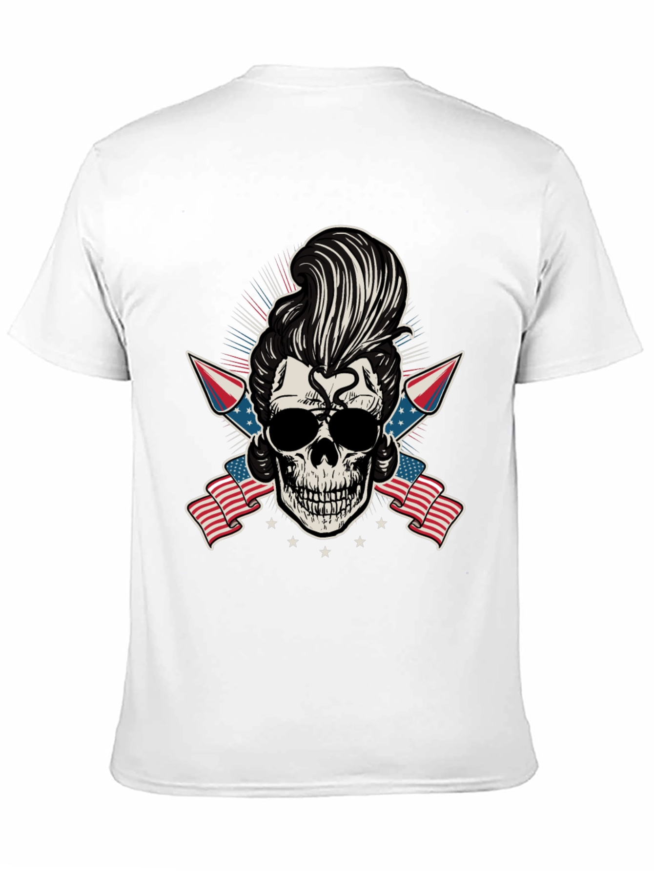 Patriotic Skull T-Shirt: Rockabilly Style