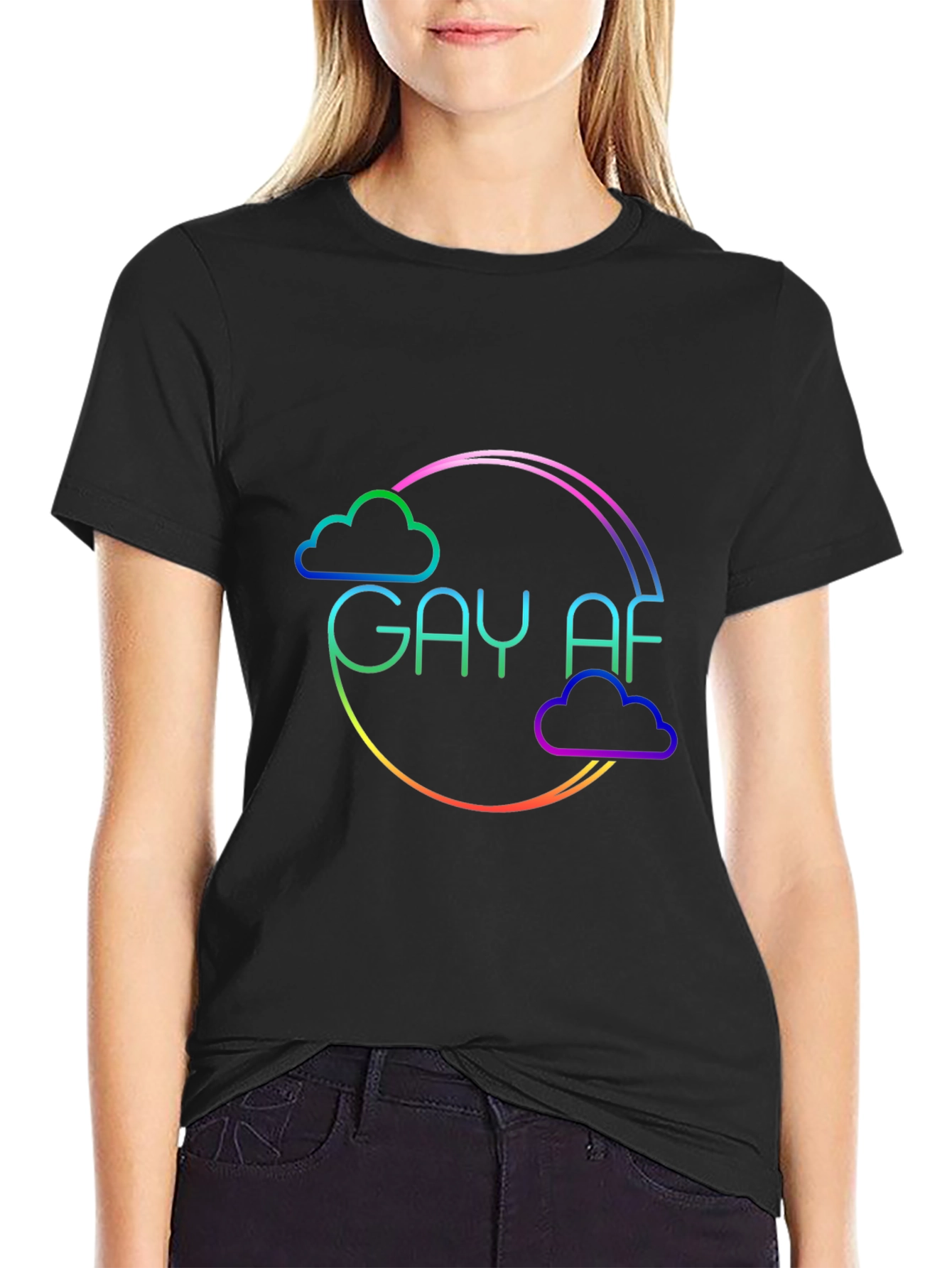 Gay AF Rainbow Cloud T-Shirt