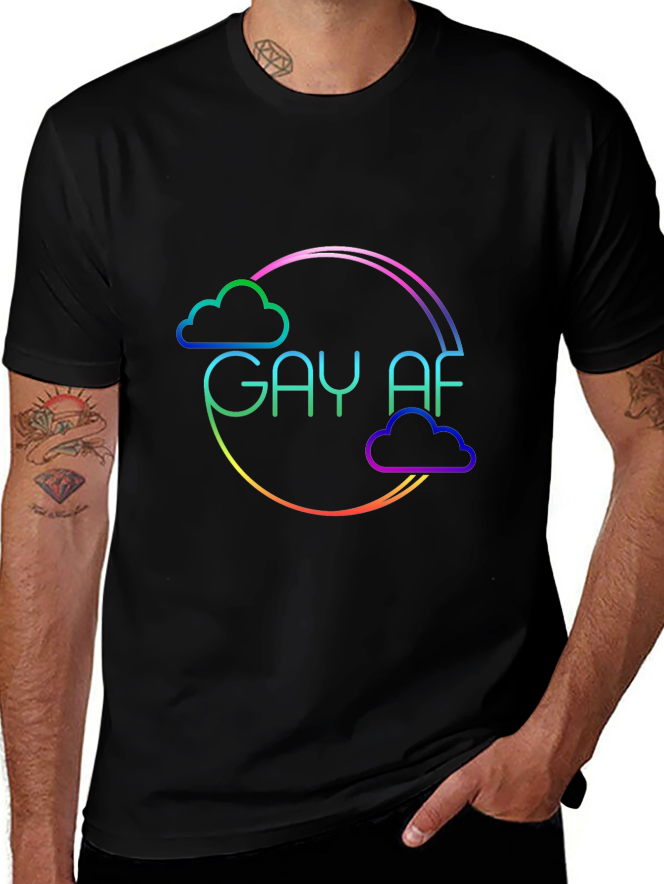 Gay AF Rainbow Cloud T-Shirt