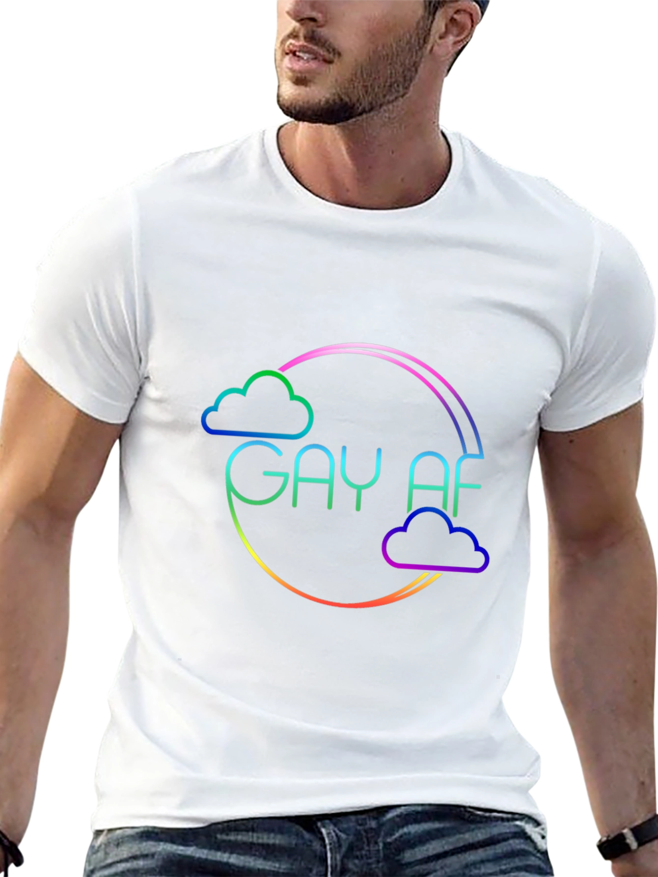 Gay AF Rainbow Cloud T-Shirt
