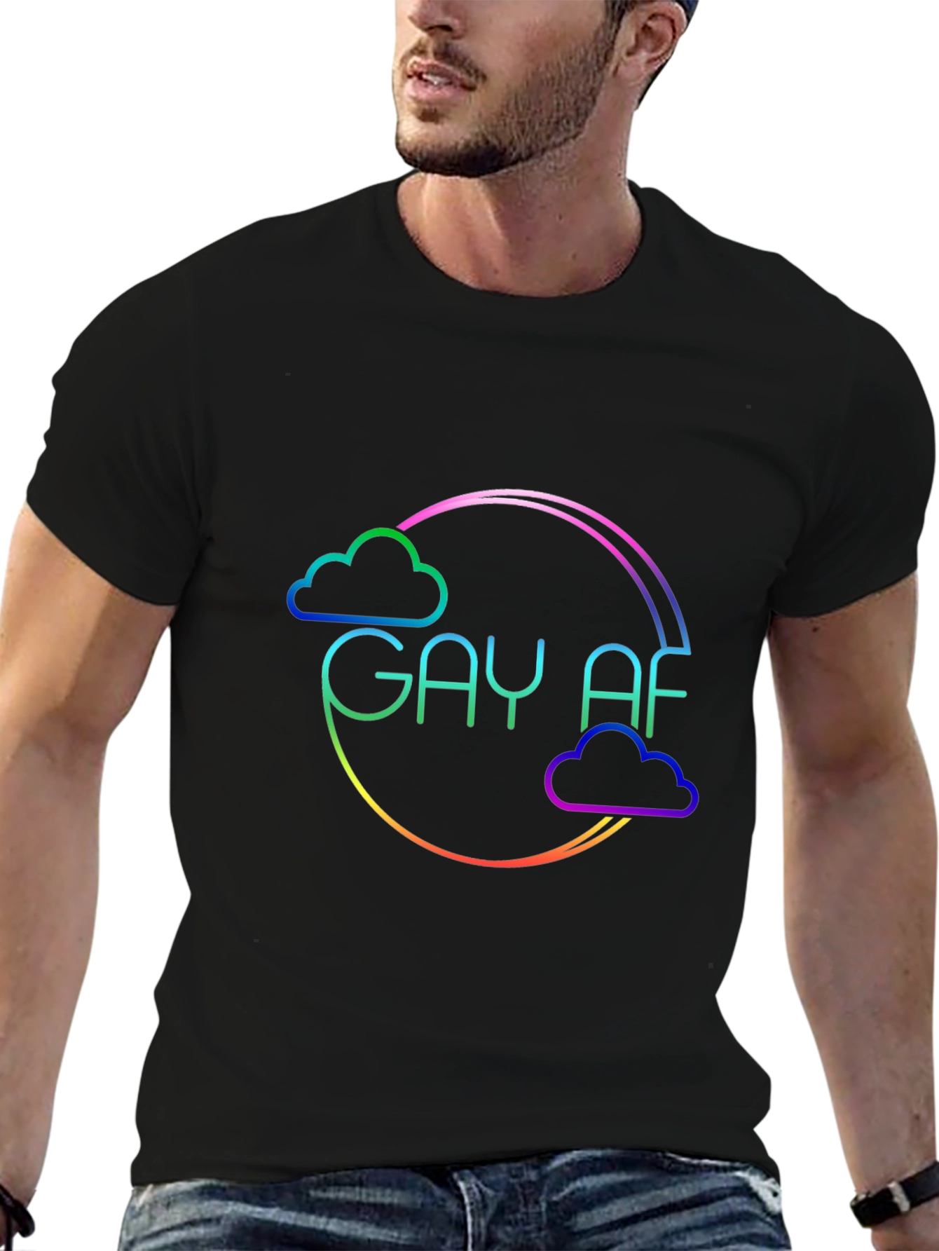 Gay AF Rainbow Cloud T-Shirt