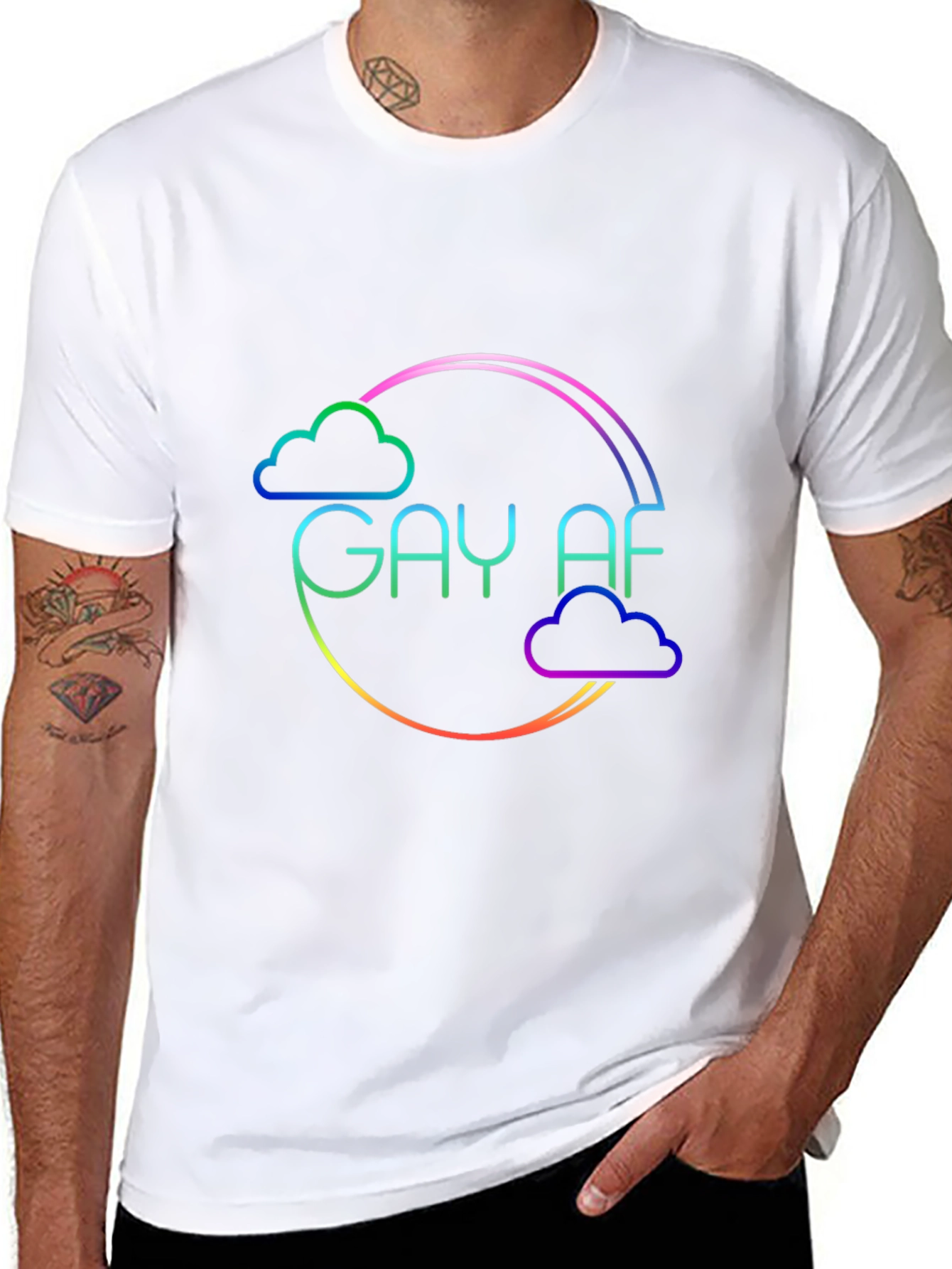 Gay AF Rainbow Cloud T-Shirt