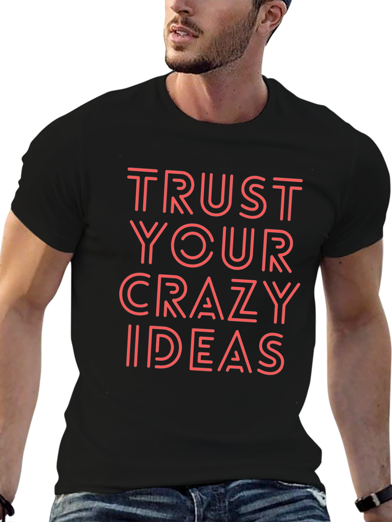 Trust Your Crazy Ideas Black Graphic Tee