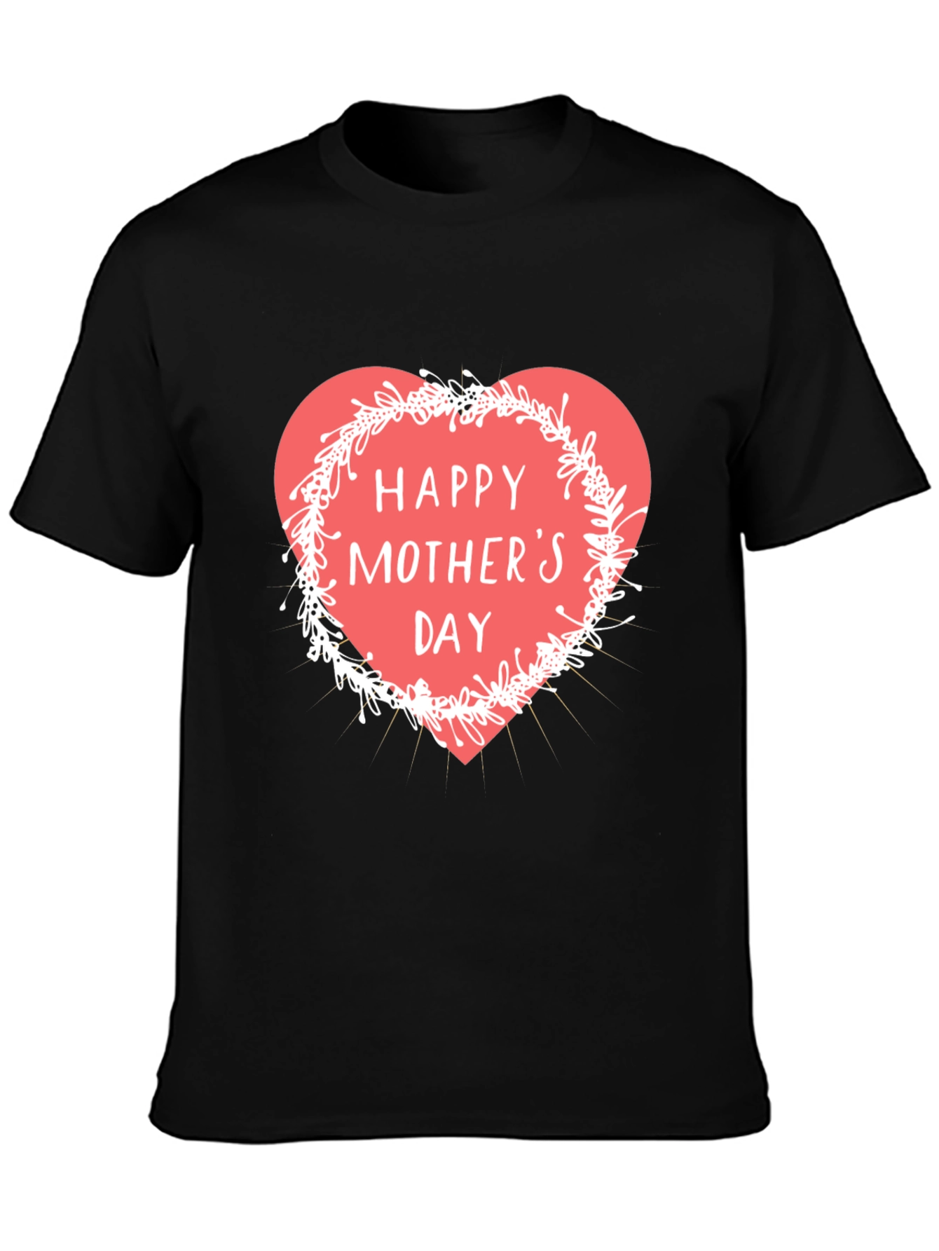 Happy Mothers Day T-Shirt - Heart Design Soft Fabric