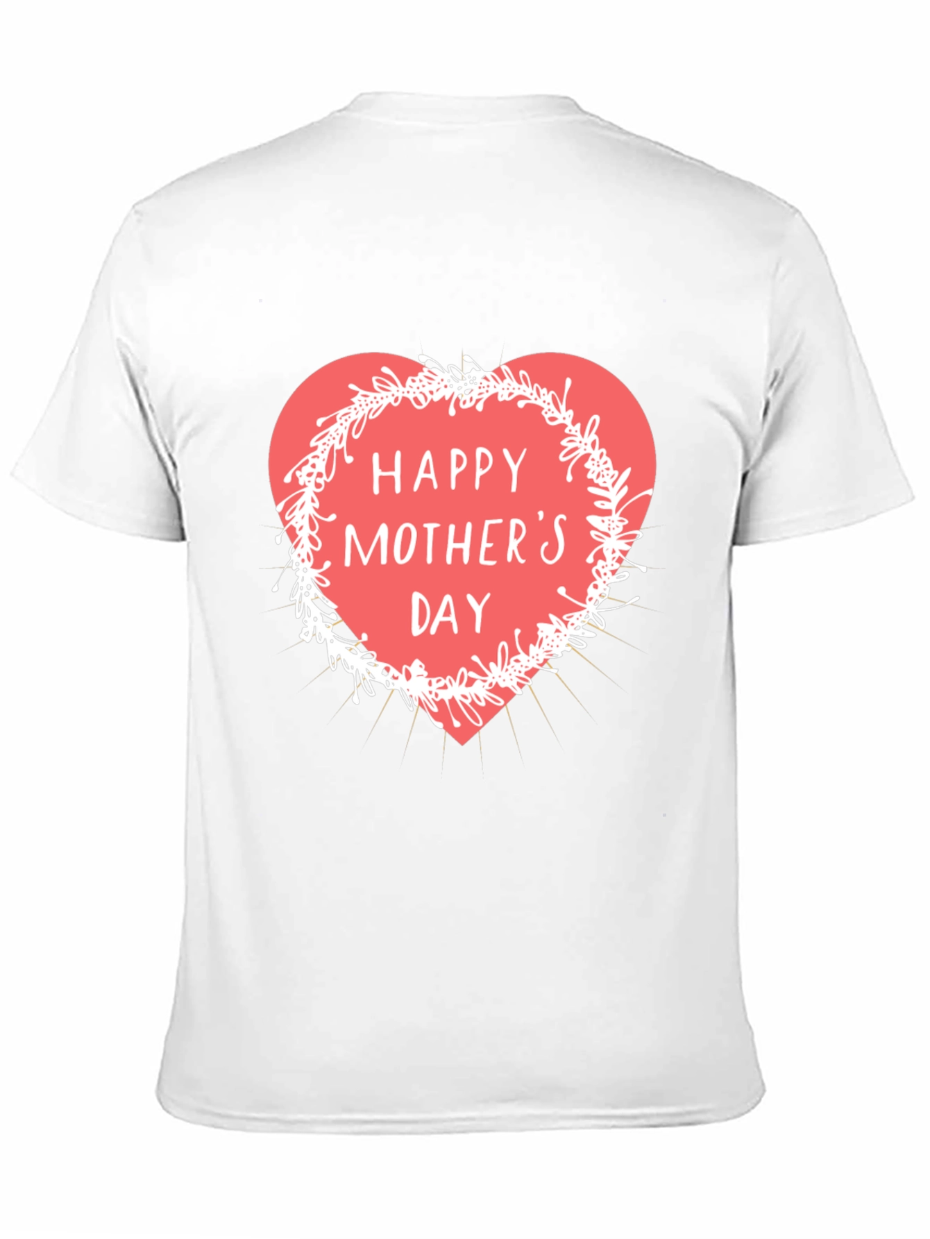 Happy Mothers Day T-Shirt - Heart Design Soft Fabric