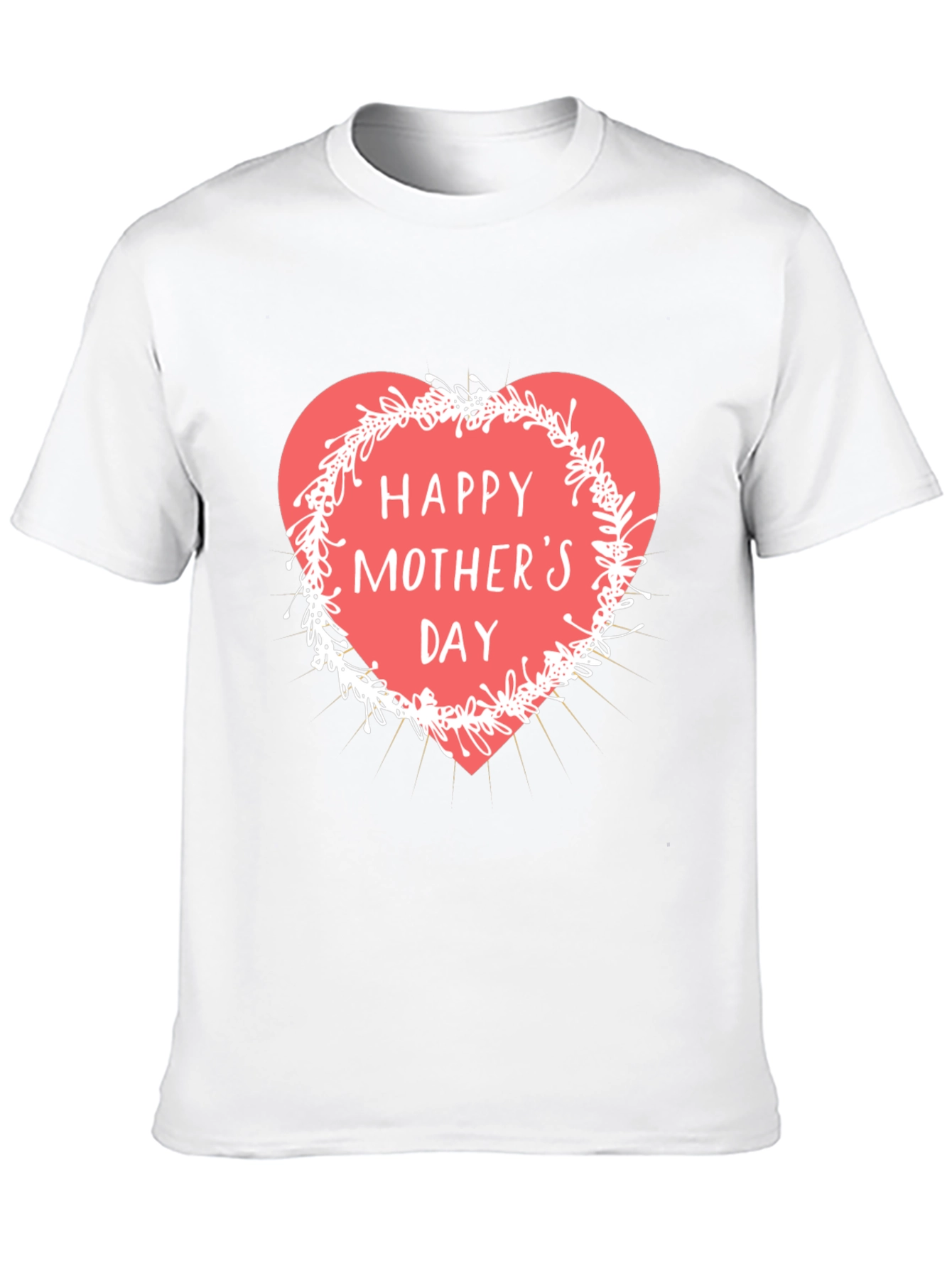 Happy Mothers Day T-Shirt - Heart Design Soft Fabric