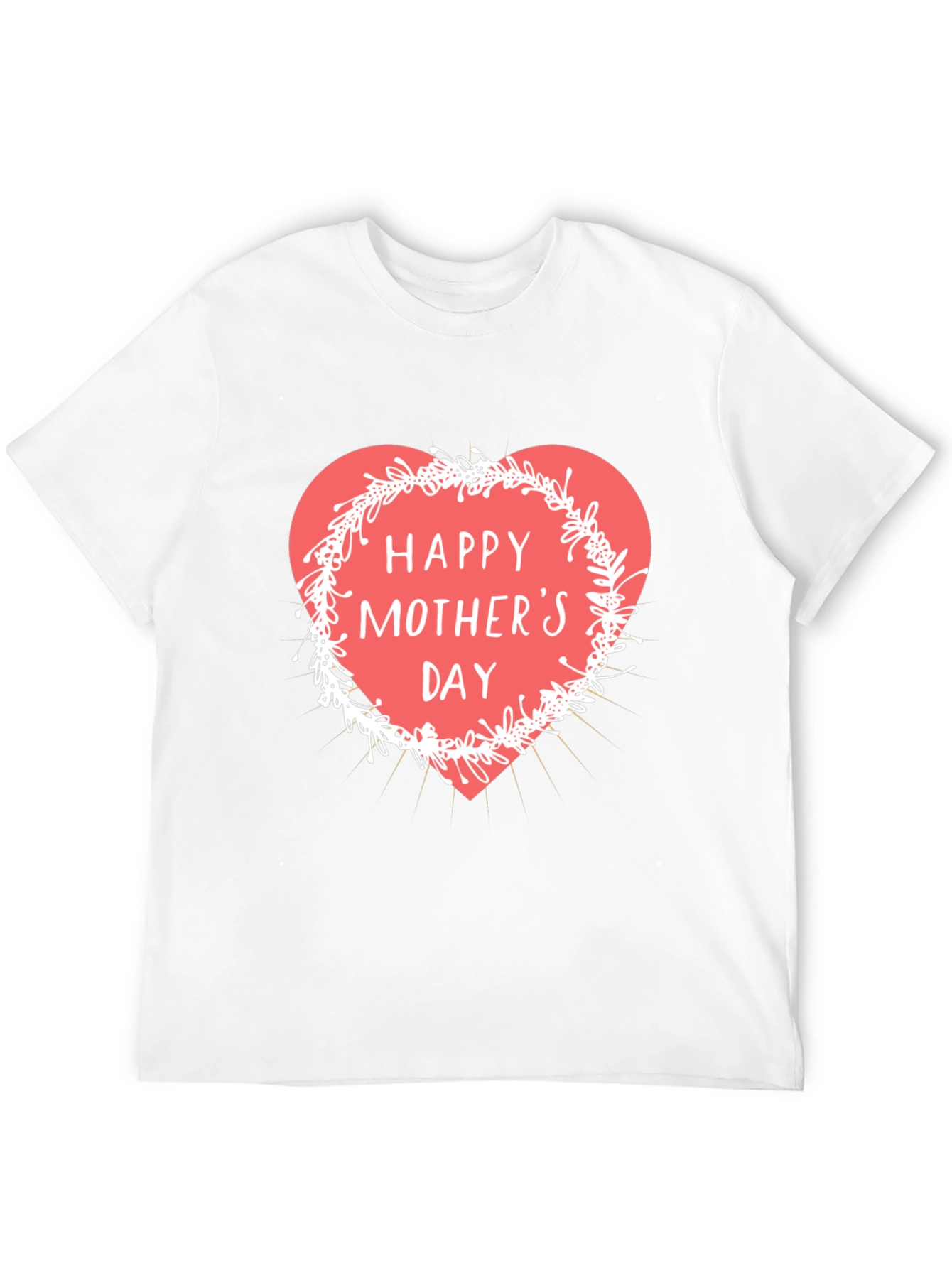 Happy Mothers Day T-Shirt - Heart Design Soft Fabric