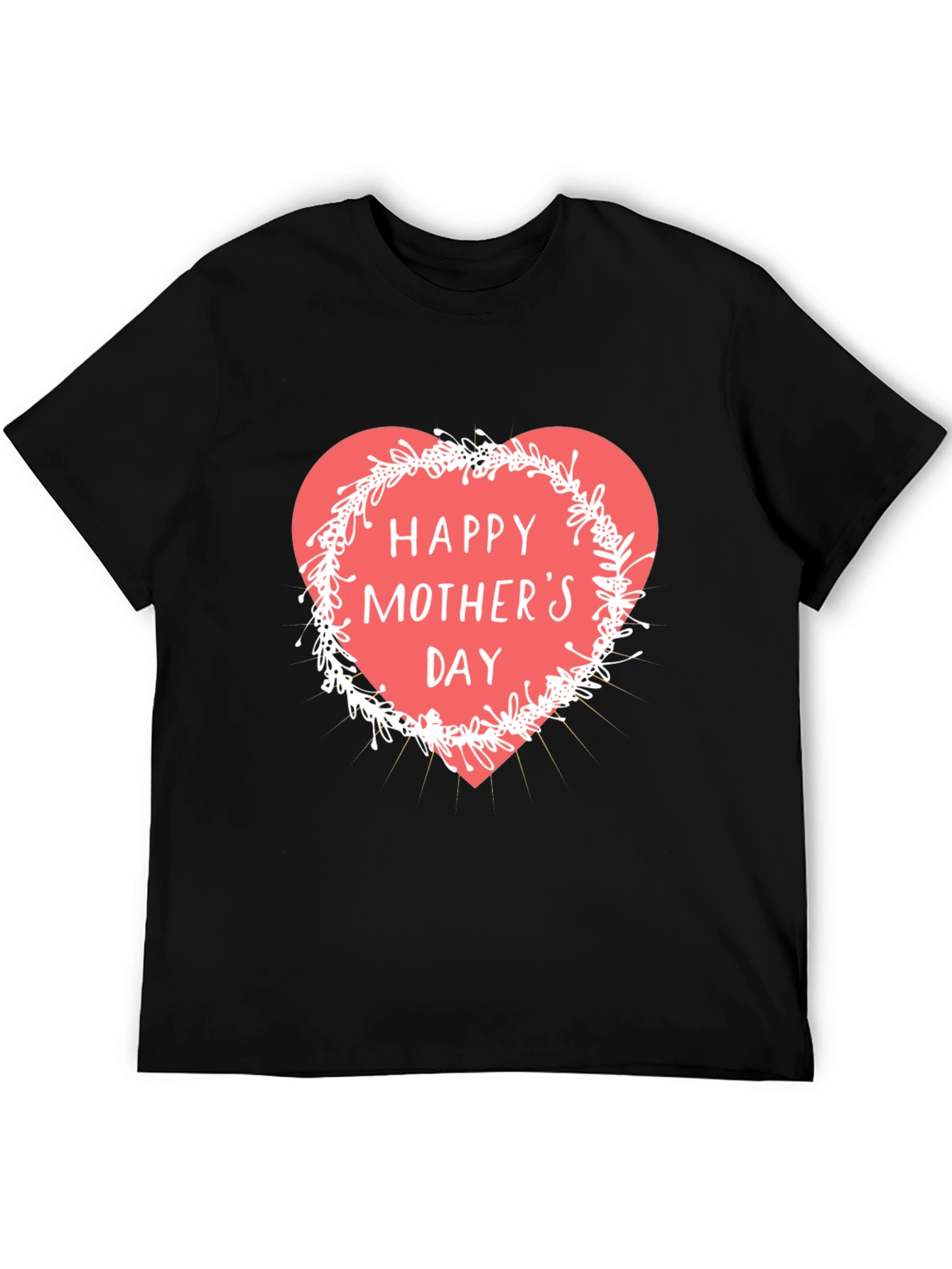 Happy Mothers Day T-Shirt - Heart Design Soft Fabric