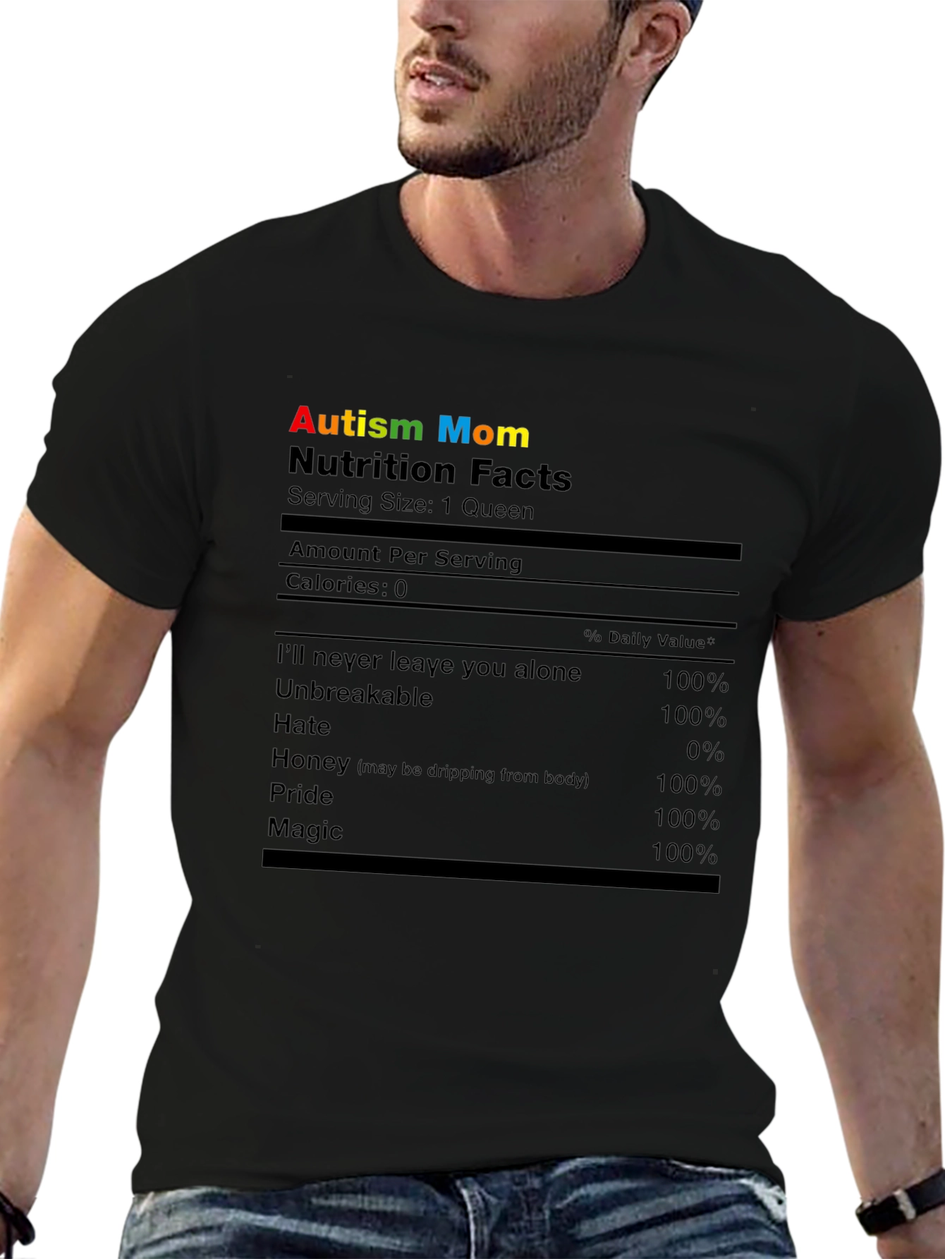 Autism Mom Nutrition Facts T-Shirt
