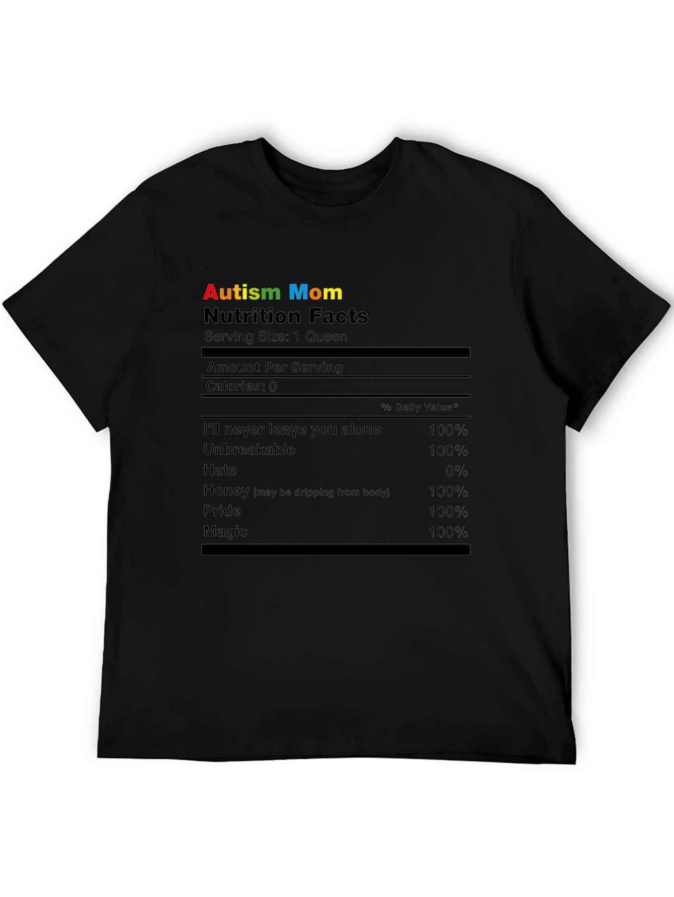 Autism Mom Nutrition Facts T-Shirt