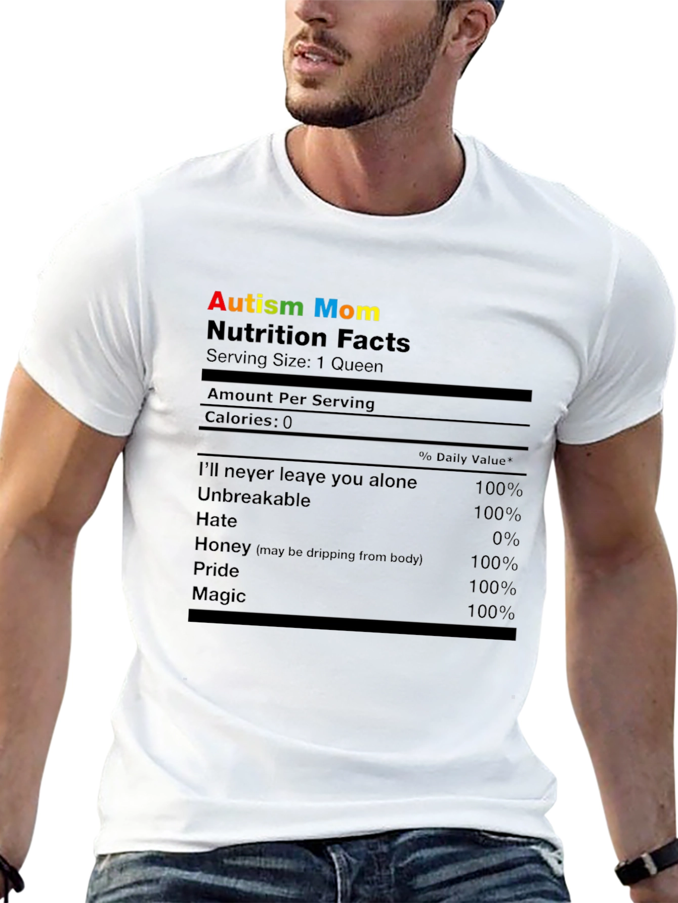 Autism Mom Nutrition Facts T-Shirt