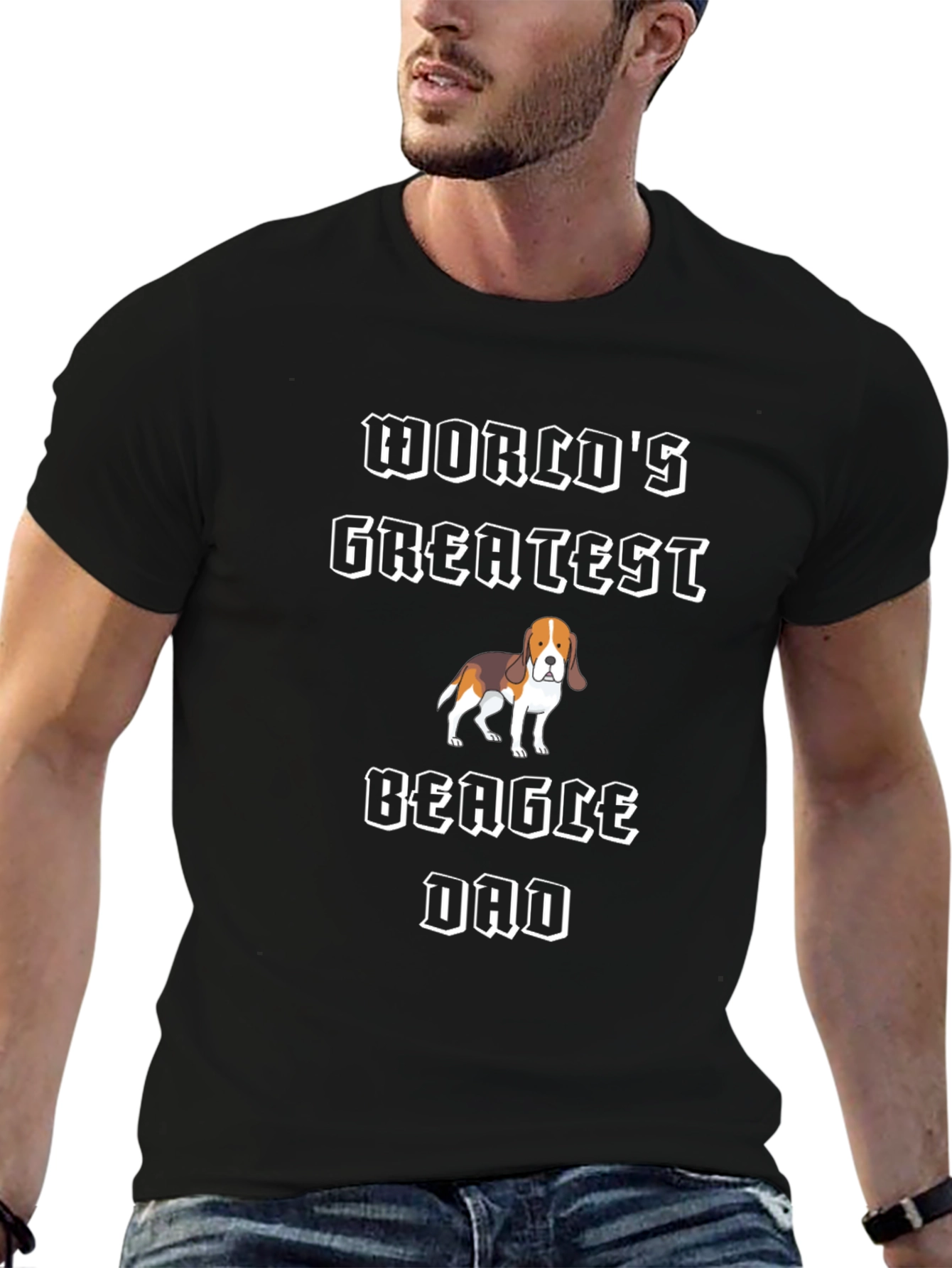 Worlds Greatest Beagle Dad Black T-Shirt