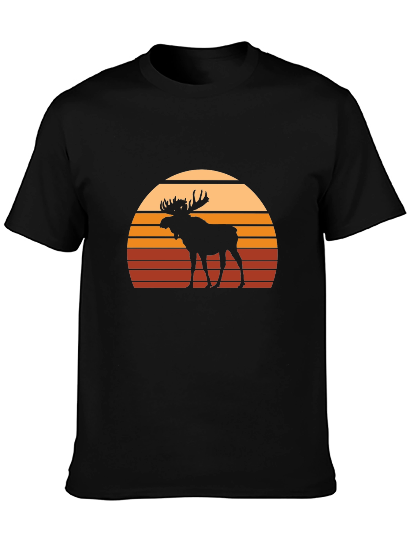 Moose Sunset Graphic Tee - Black Casual Shirt