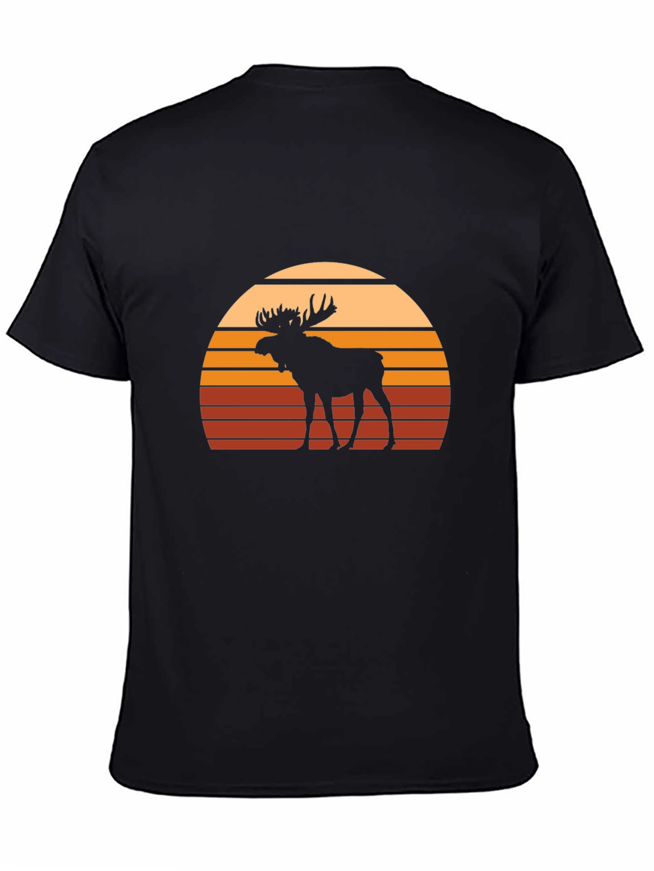 Moose Sunset Graphic Tee - Black Casual Shirt