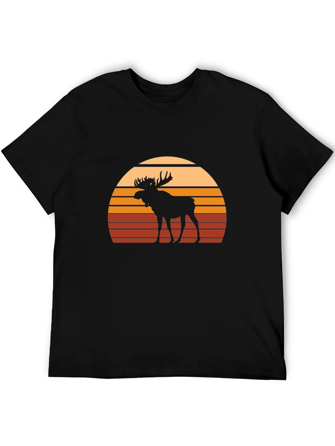 Moose Sunset Graphic Tee - Black Casual Shirt