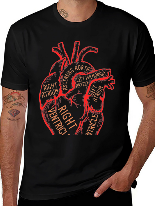 Anatomical Heart Graphic Tee - Medical Science T-Shirt