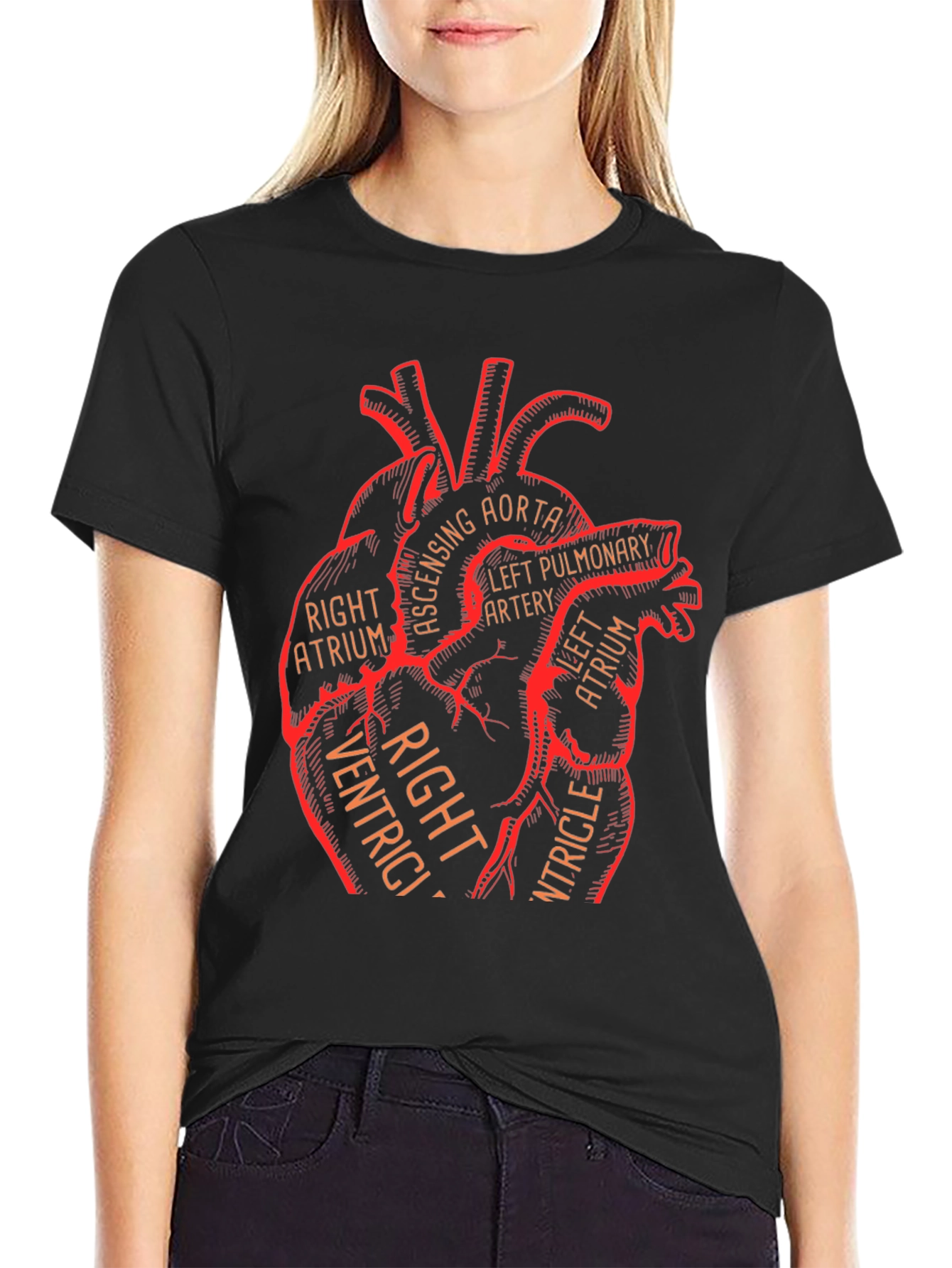 Anatomical Heart Graphic Tee - Medical Science T-Shirt