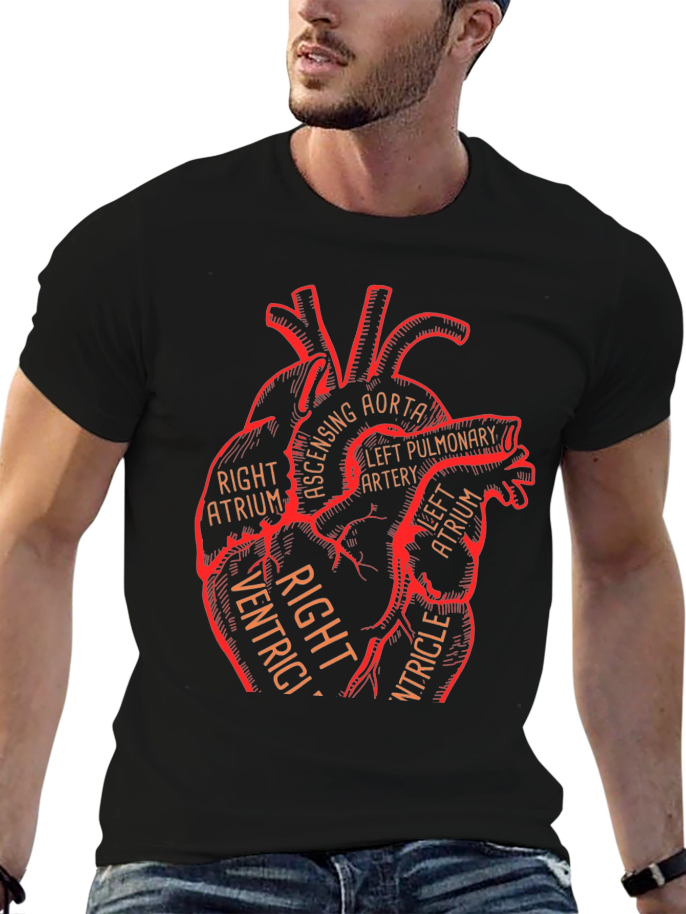 Anatomical Heart Graphic Tee - Medical Science T-Shirt