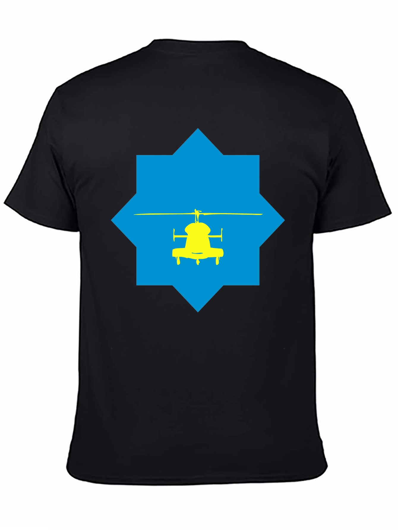 Helicopter Graphic Tee - Stylish Black Cotton T-Shirt