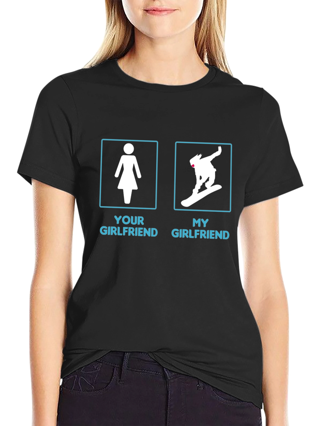 Funny My Girlfriend Snowboarding Graphic Tee