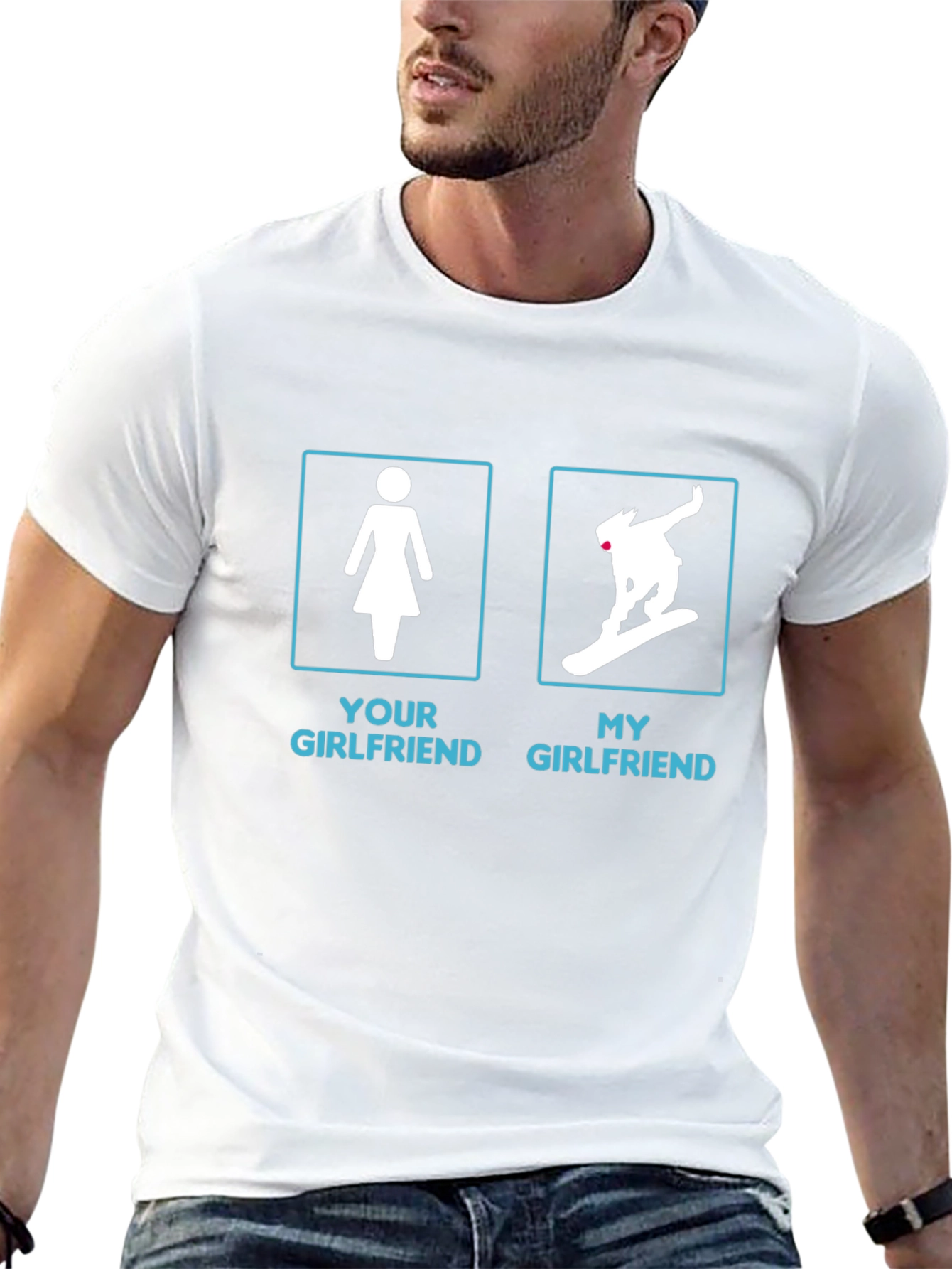 Funny My Girlfriend Snowboarding Graphic Tee