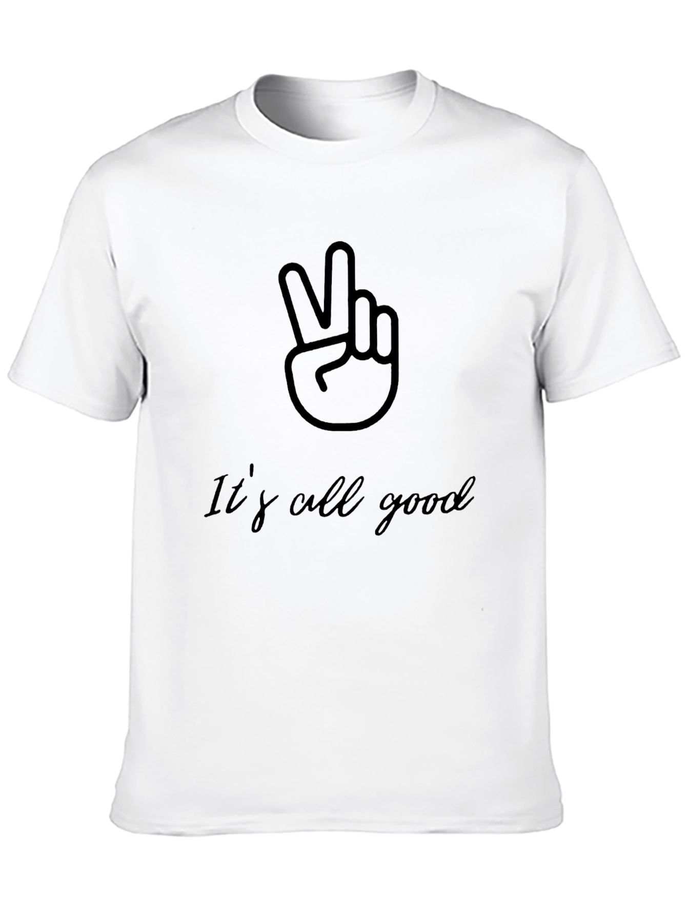 Its All Good Mens Black T-Shirt Peace Sign