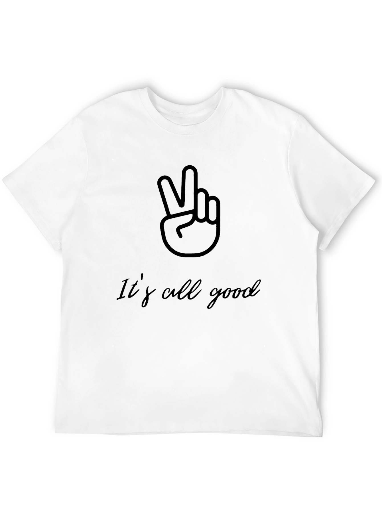 Its All Good Mens Black T-Shirt Peace Sign
