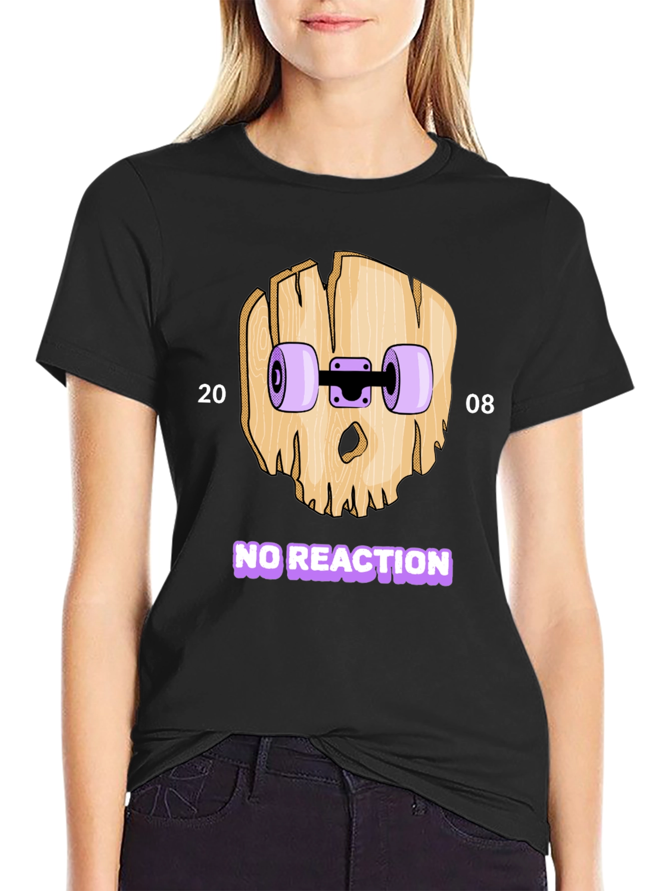 Skateboard Skull T-Shirt - No Reaction 2008