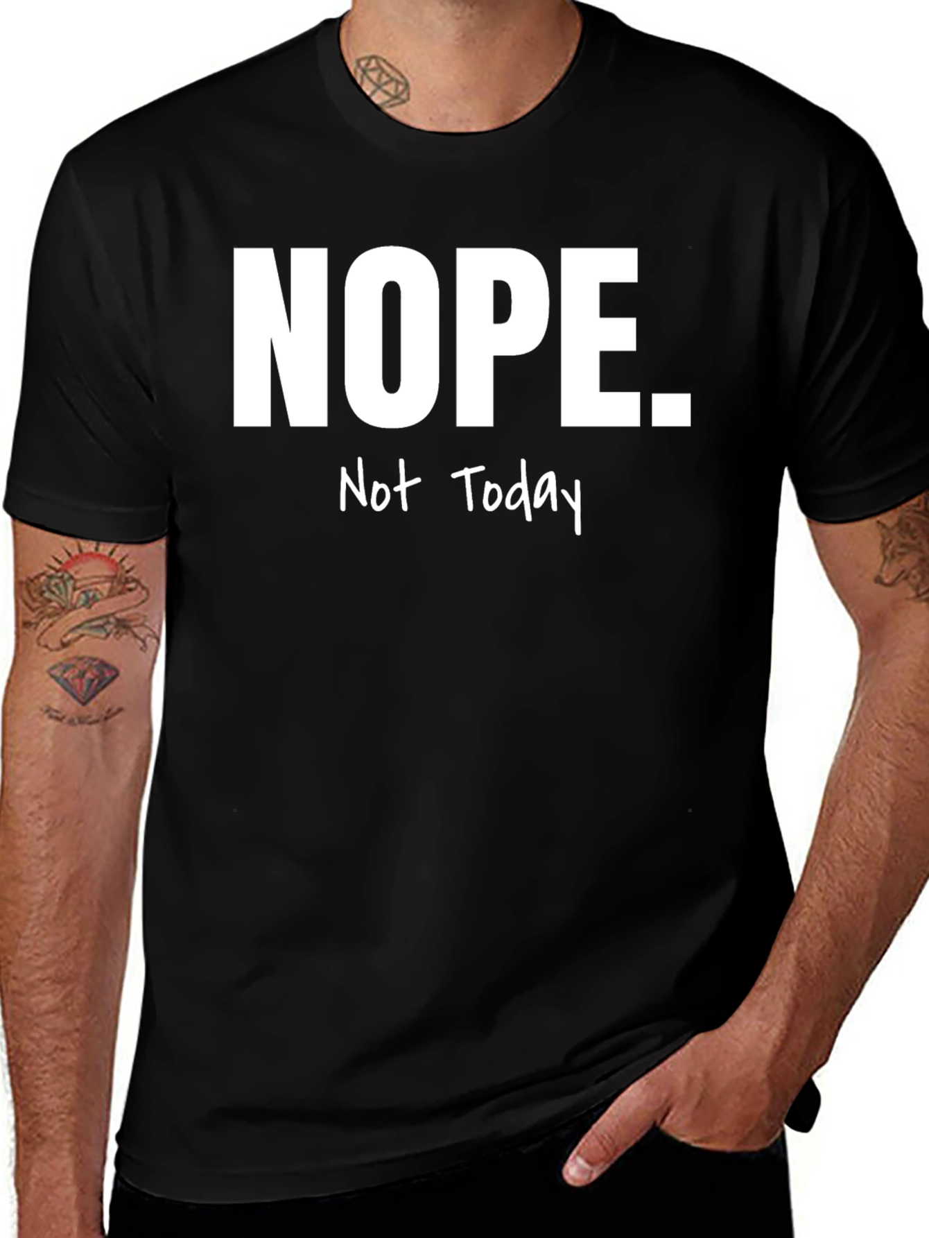 Nope. Not Today Graphic Tee - Mens Black T-Shirt