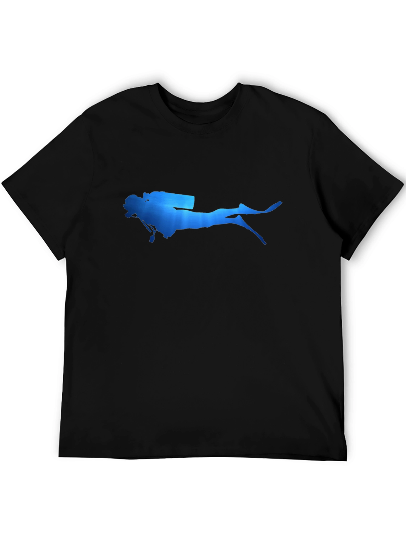 Diver Silhouette T-Shirt - Black Cotton Tee