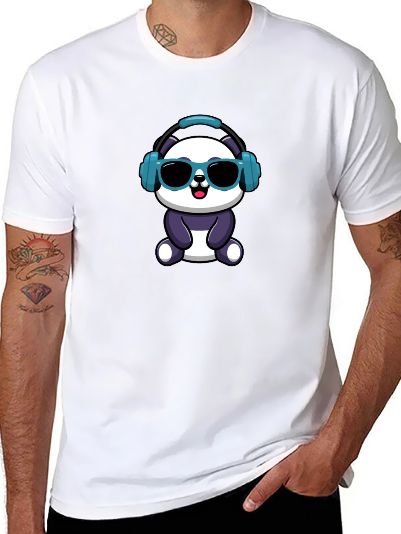 Cool Panda Graphic Tee - Black Cotton T-Shirt