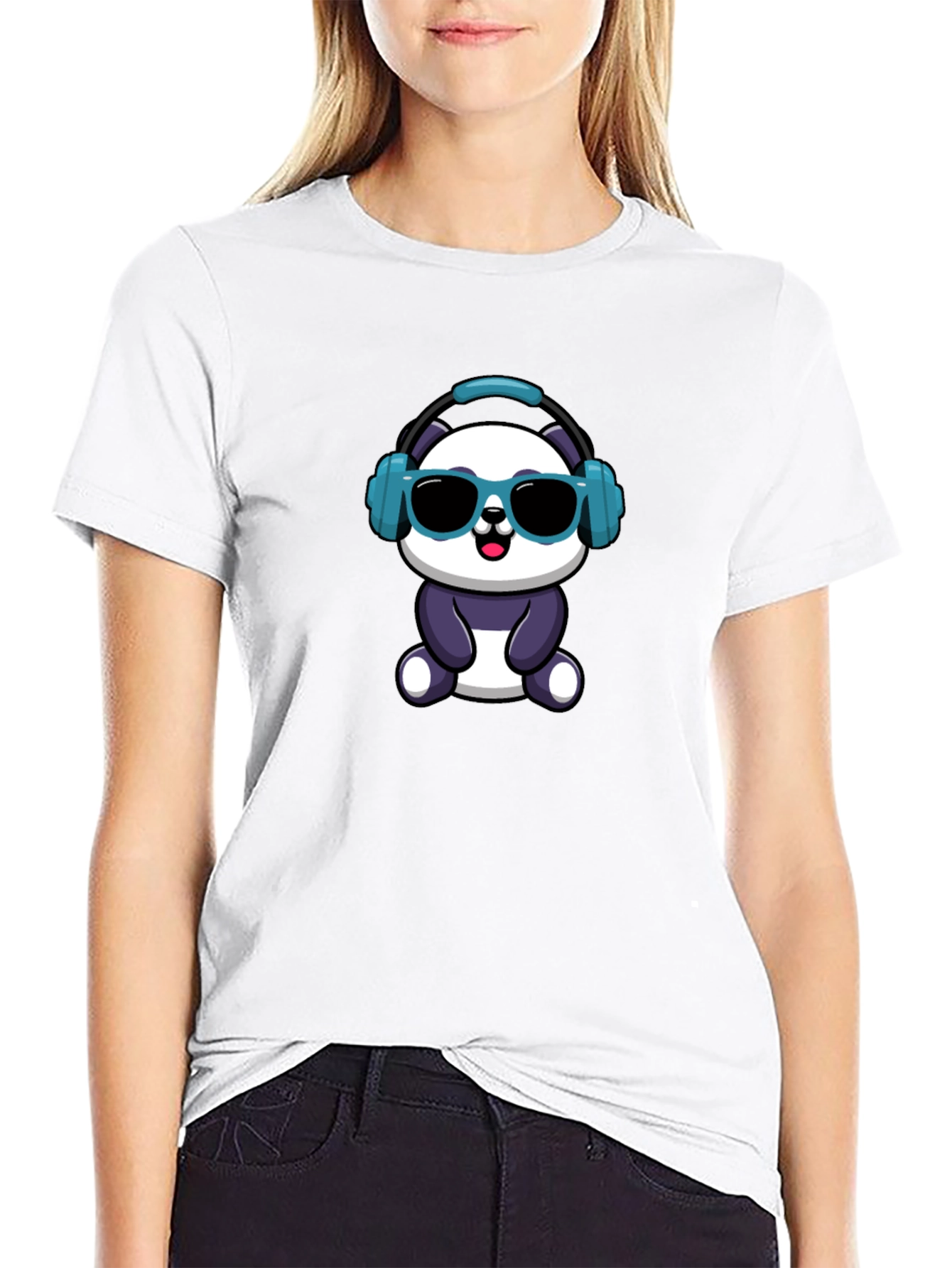 Cool Panda Graphic Tee - Black Cotton T-Shirt