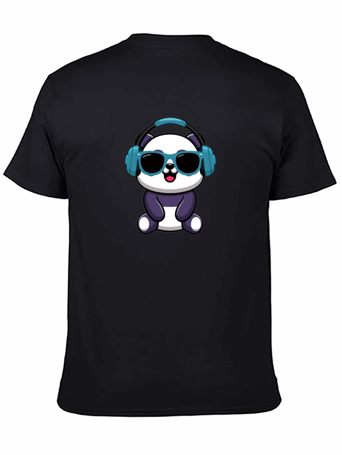 Cool Panda Graphic Tee - Black Cotton T-Shirt