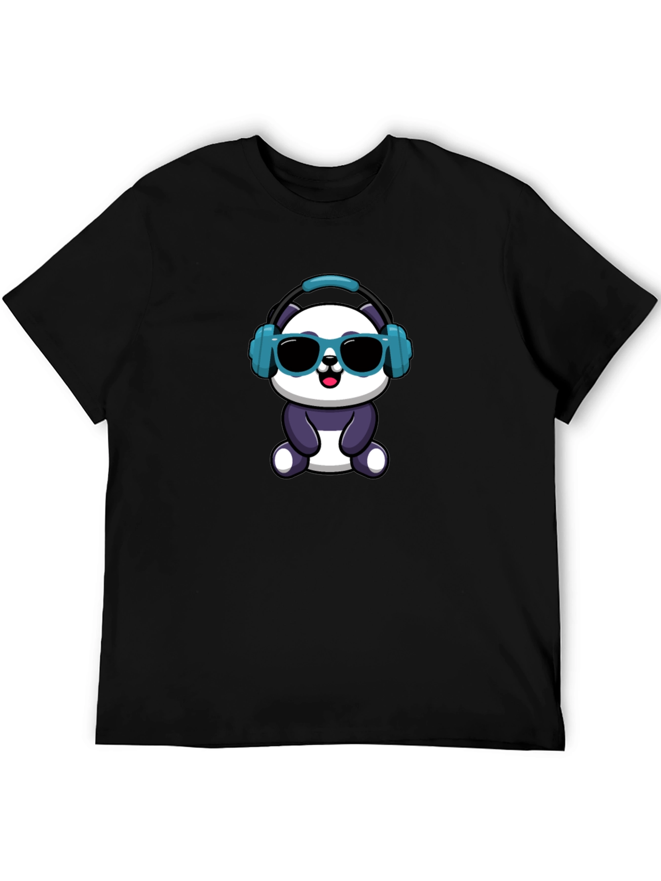 Cool Panda Graphic Tee - Black Cotton T-Shirt