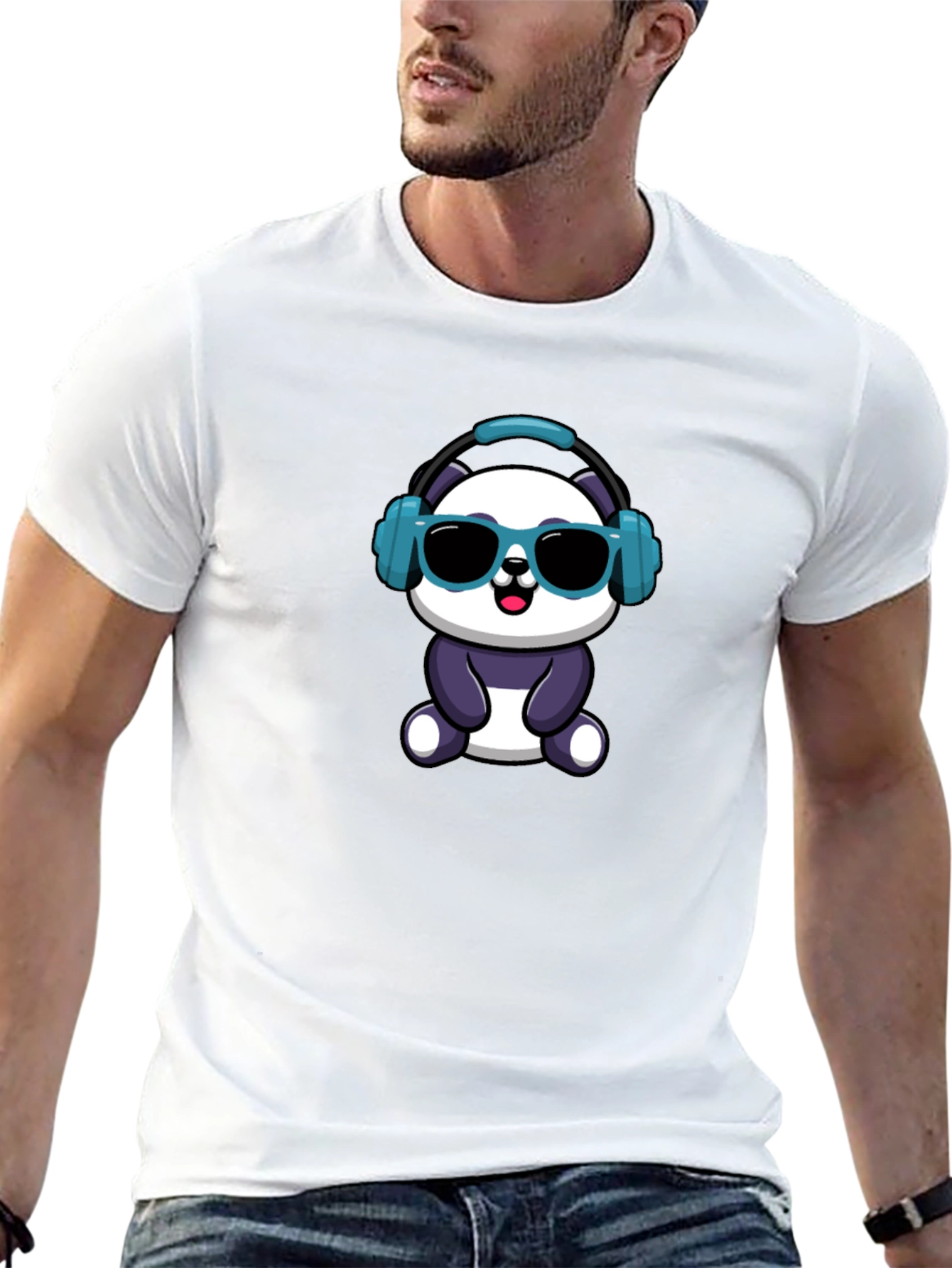 Cool Panda Graphic Tee - Black Cotton T-Shirt