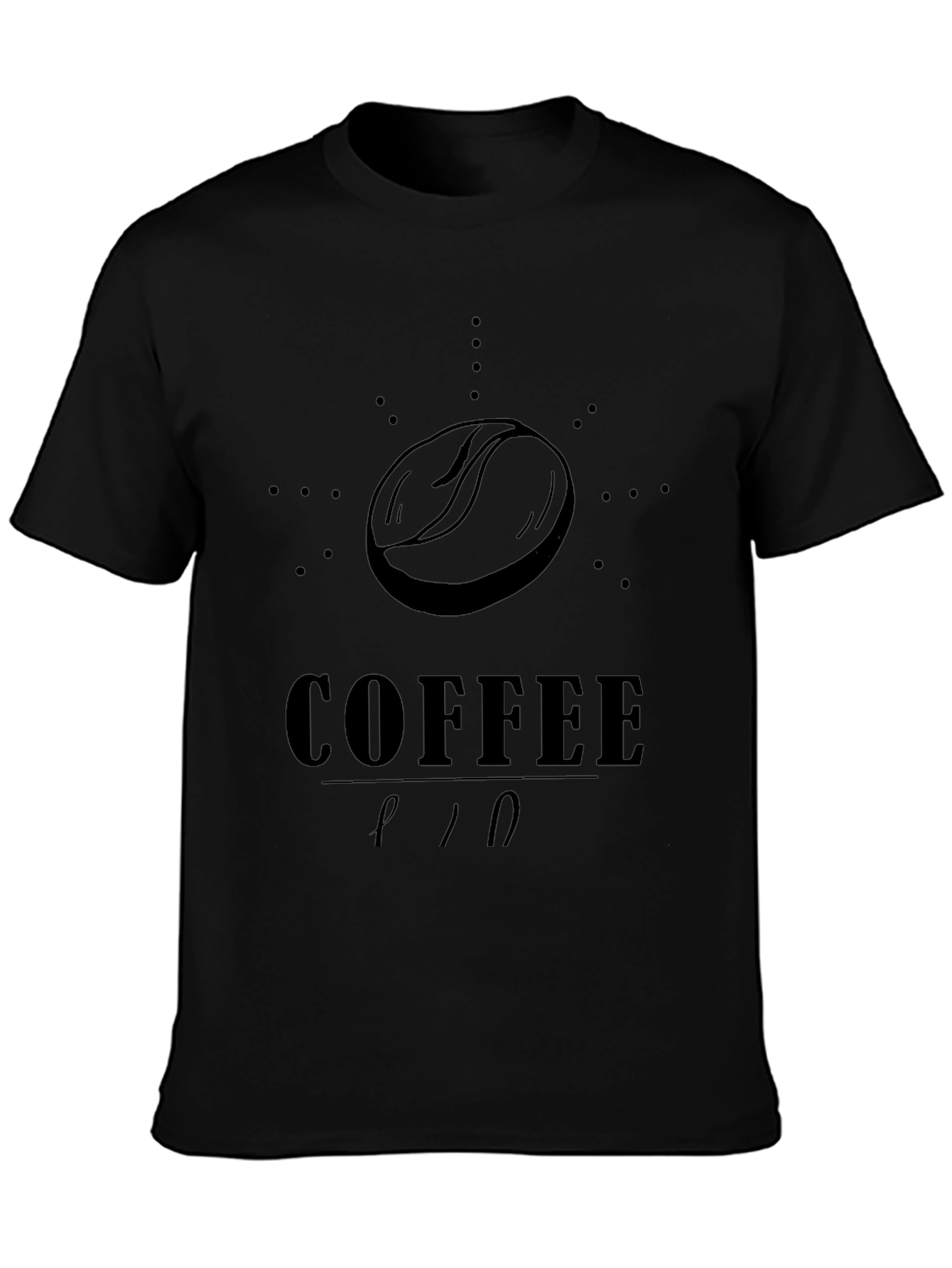 Coffee Bean Graphic Tee - Stylish Black T-Shirt
