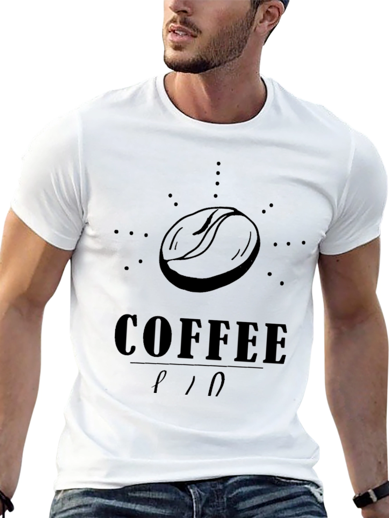 Coffee Bean Graphic Tee - Stylish Black T-Shirt